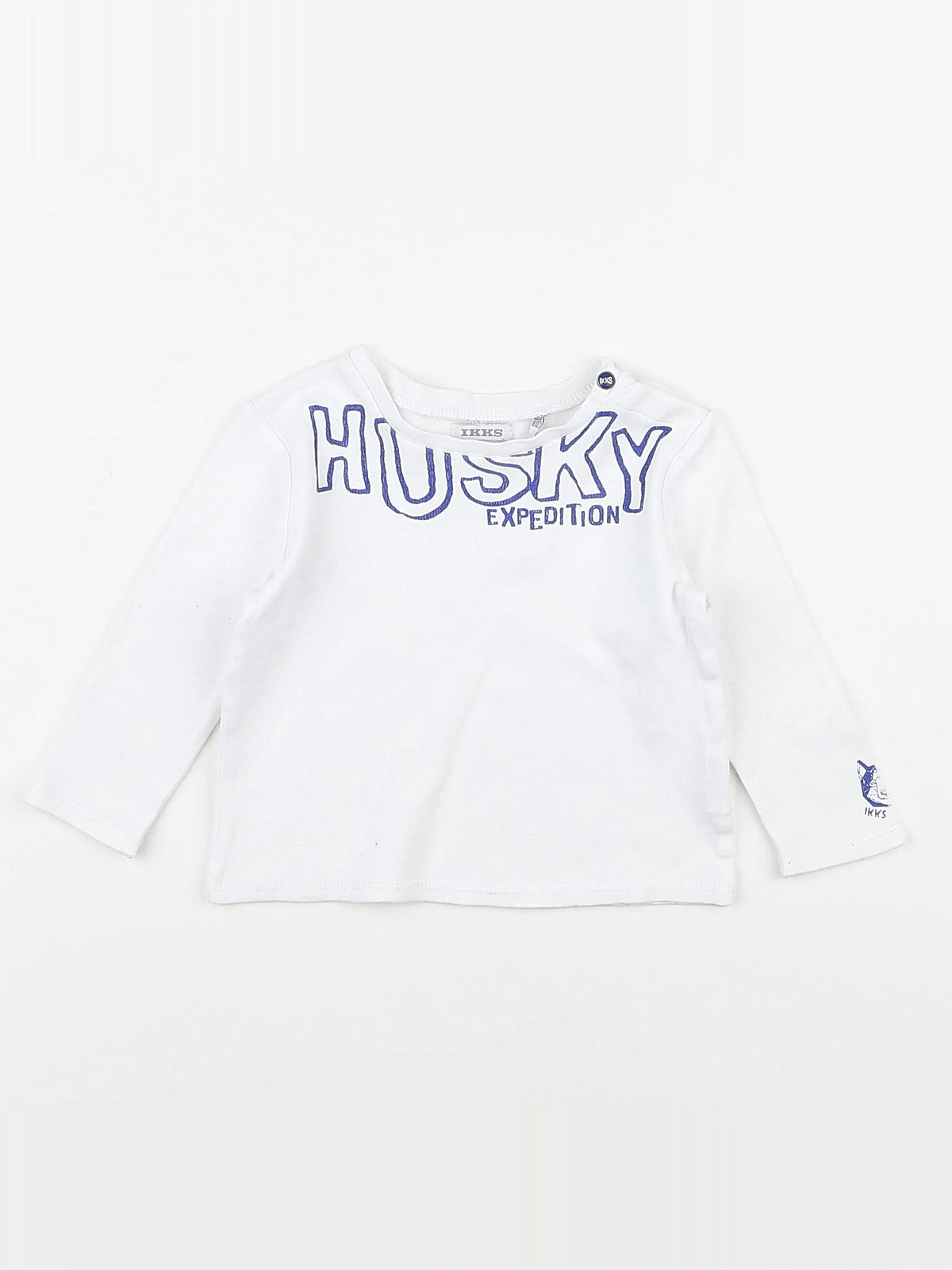 IKKS - tee-shirt blanc, bleu - 18 mois
