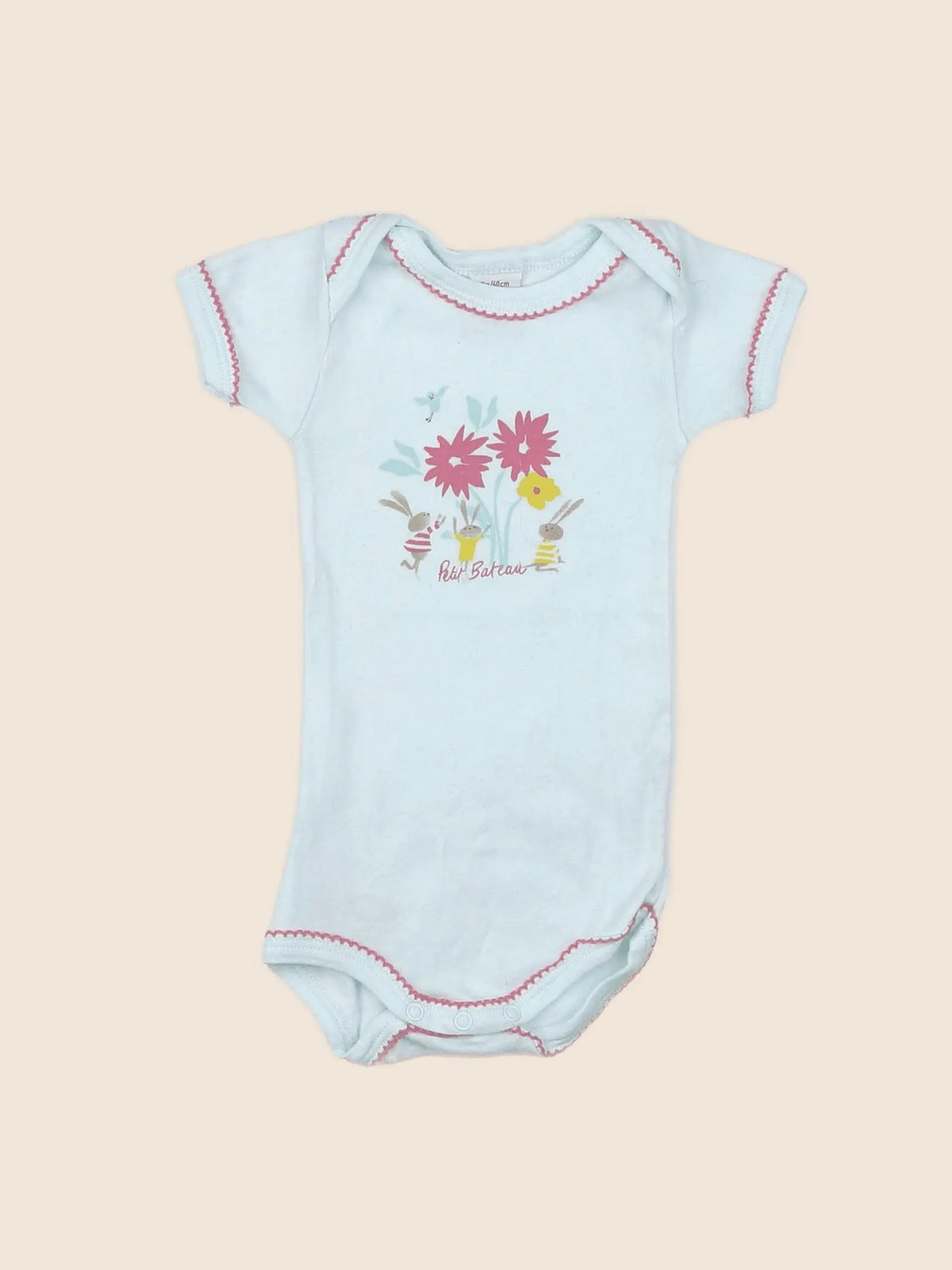 Petit Bateau - body bleu - 3 mois