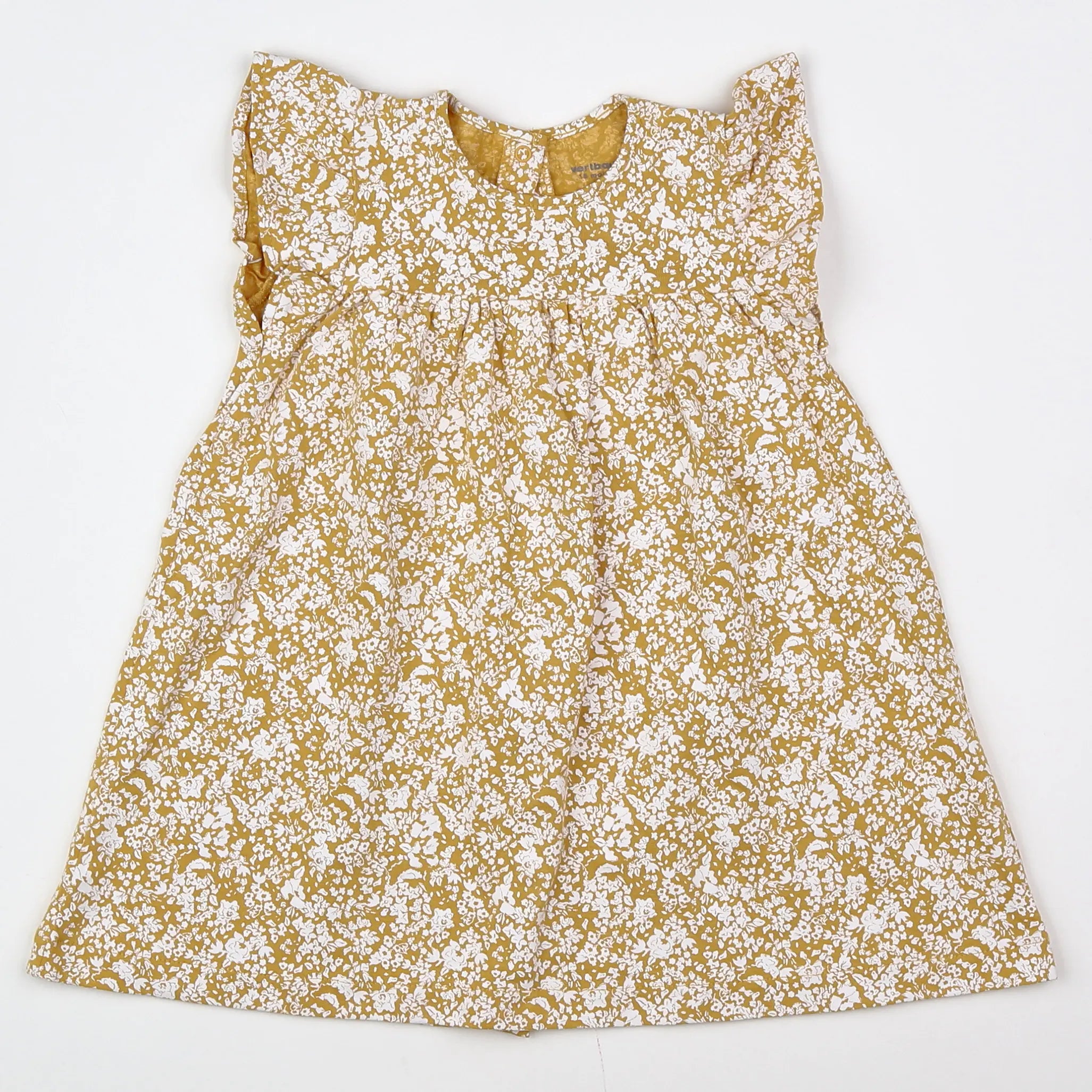 Vertbaudet - robe jaune, blanc - 18 mois