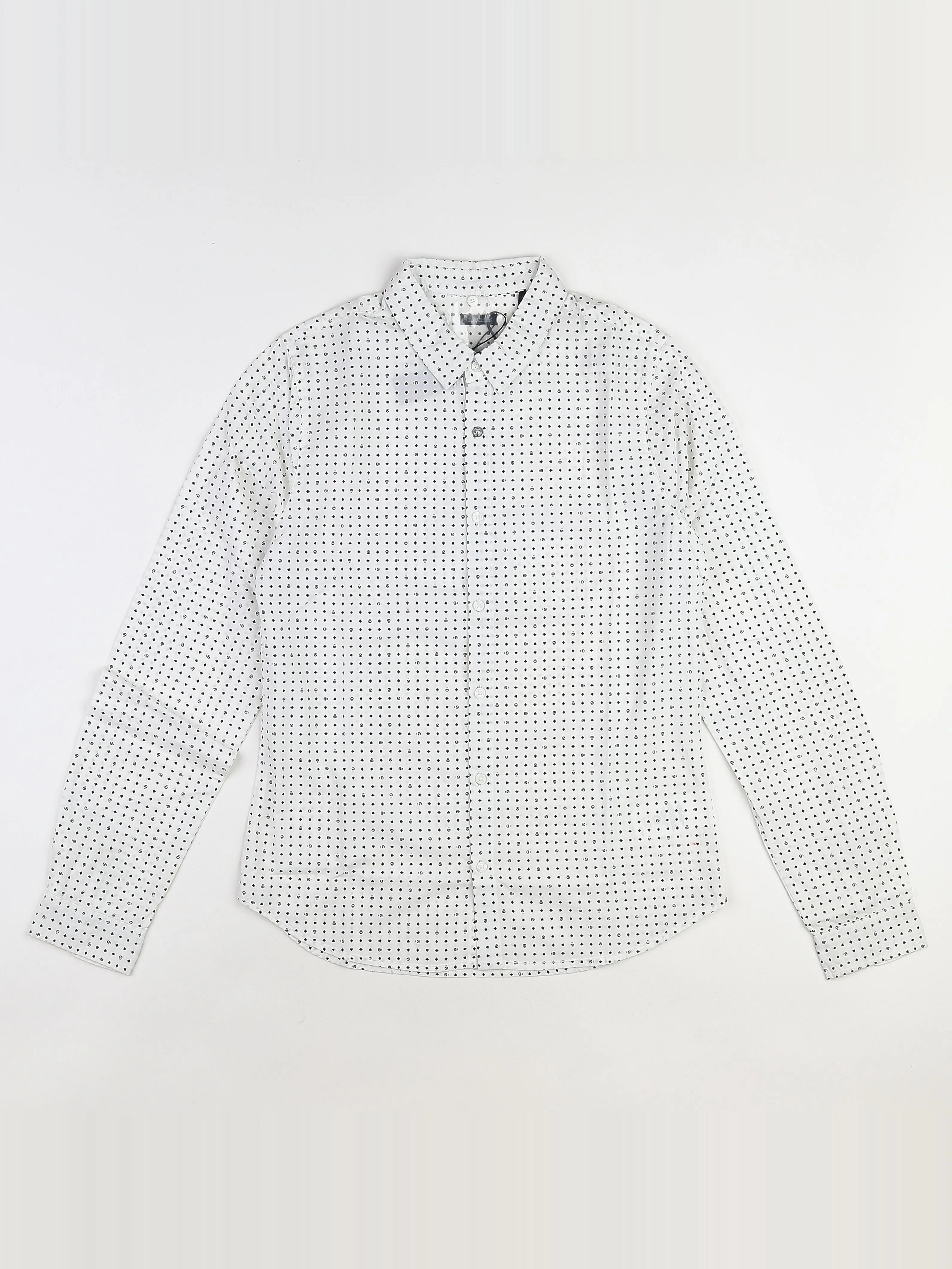 IKKS - chemise blanc, noir (neuf) - 14 ans