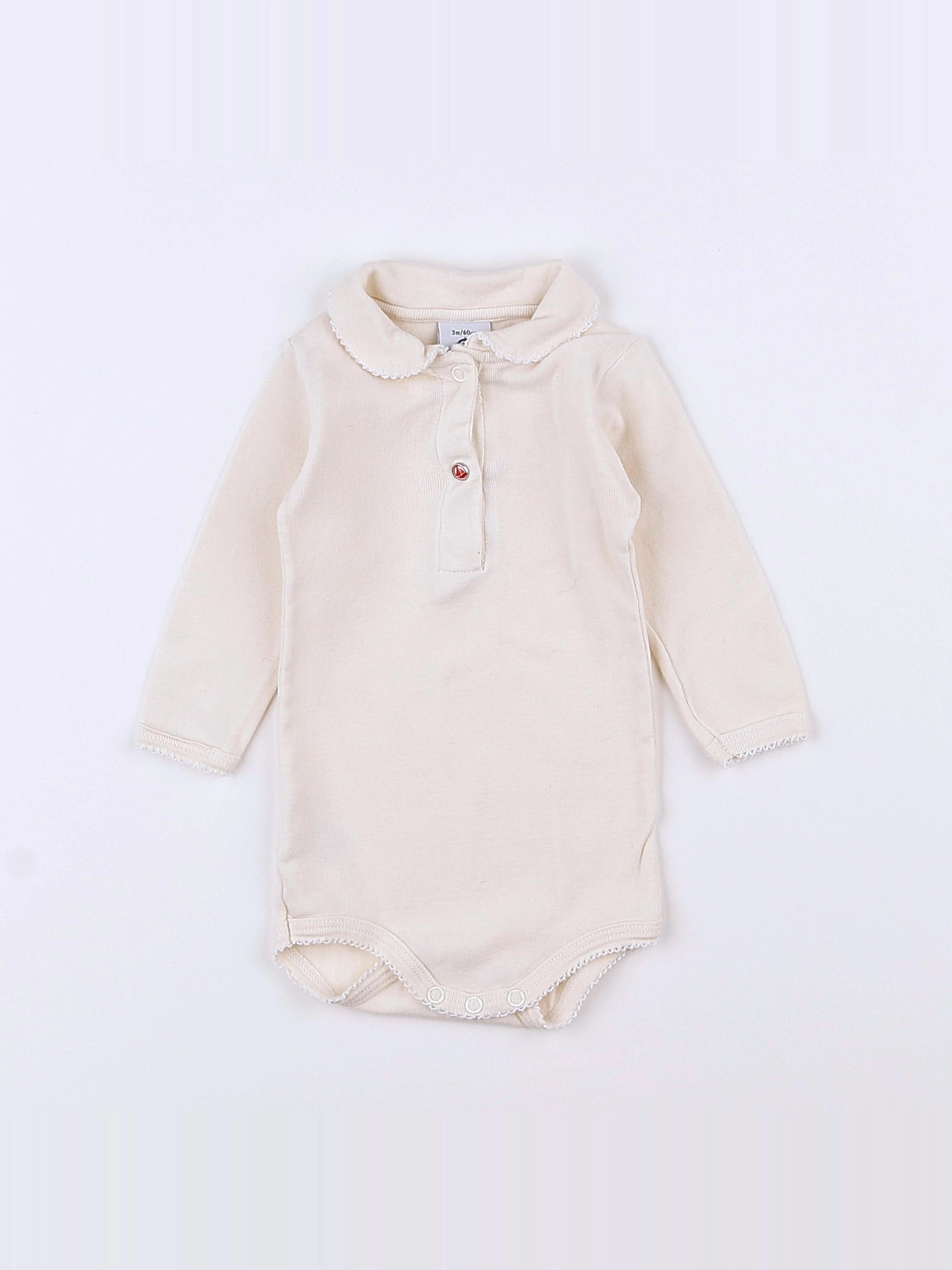 Petit Bateau - body vetement beige - 3 mois