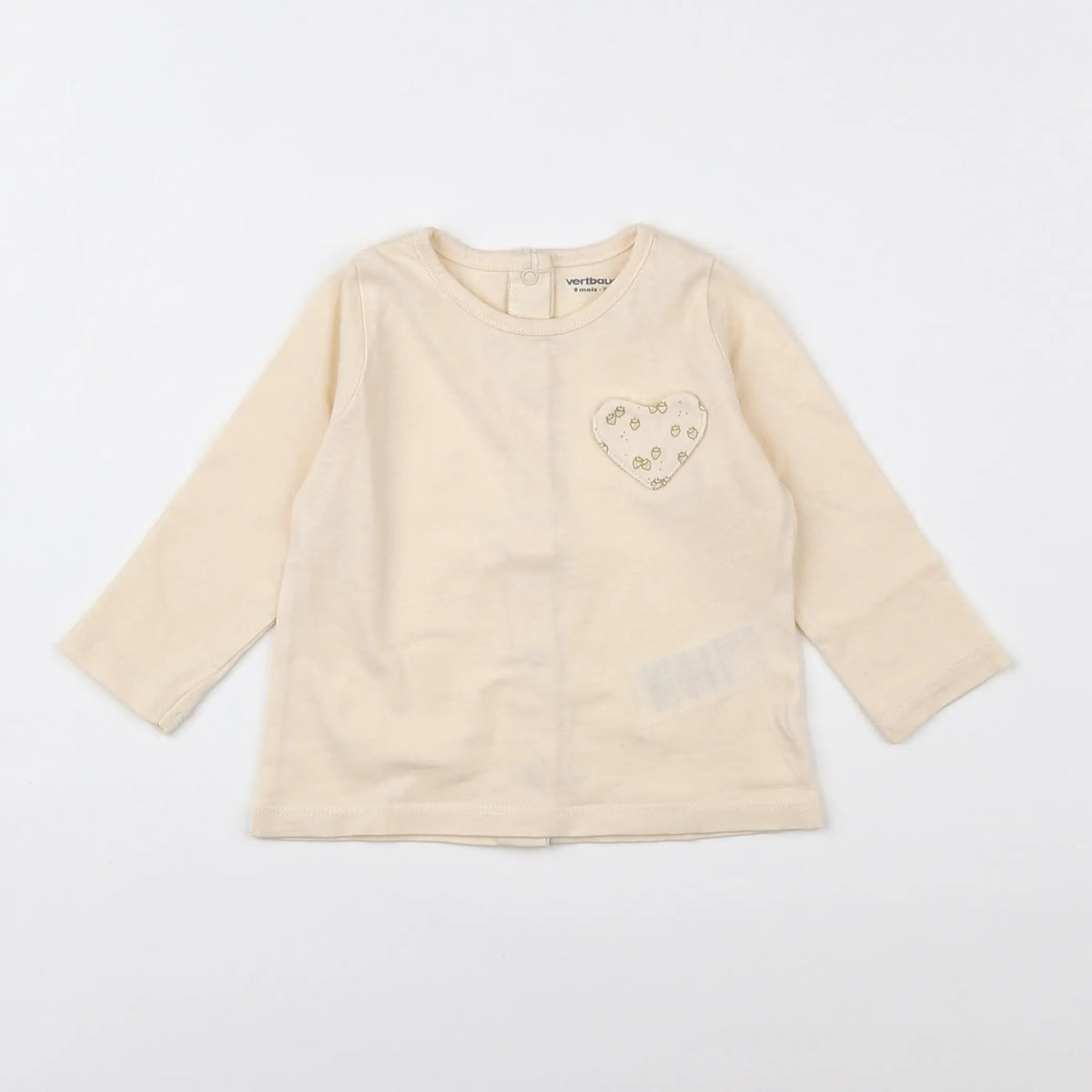 Vertbaudet - tee-shirt beige - 9 mois