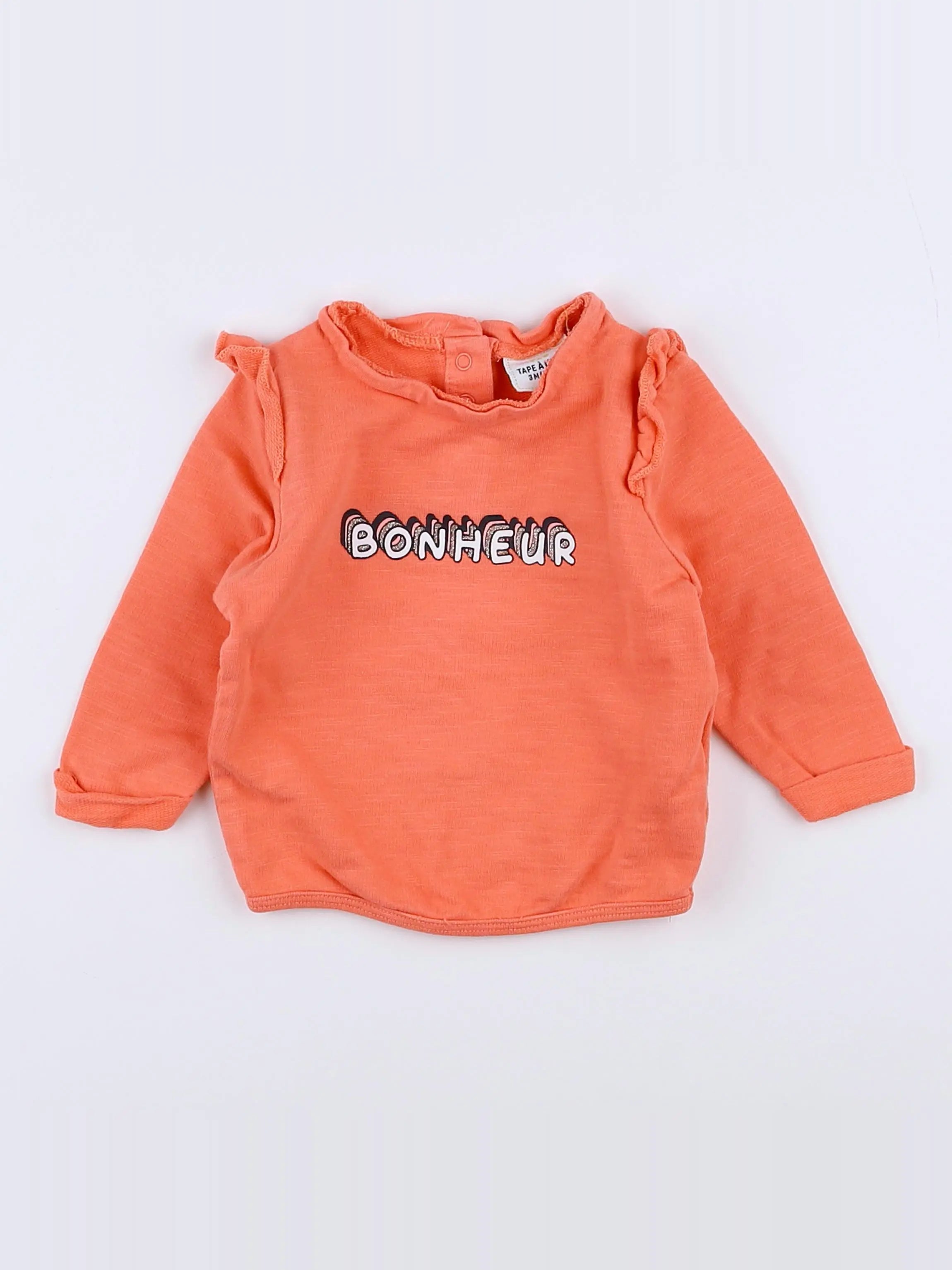 Tape à l'oeil - sweat orange - 3 mois