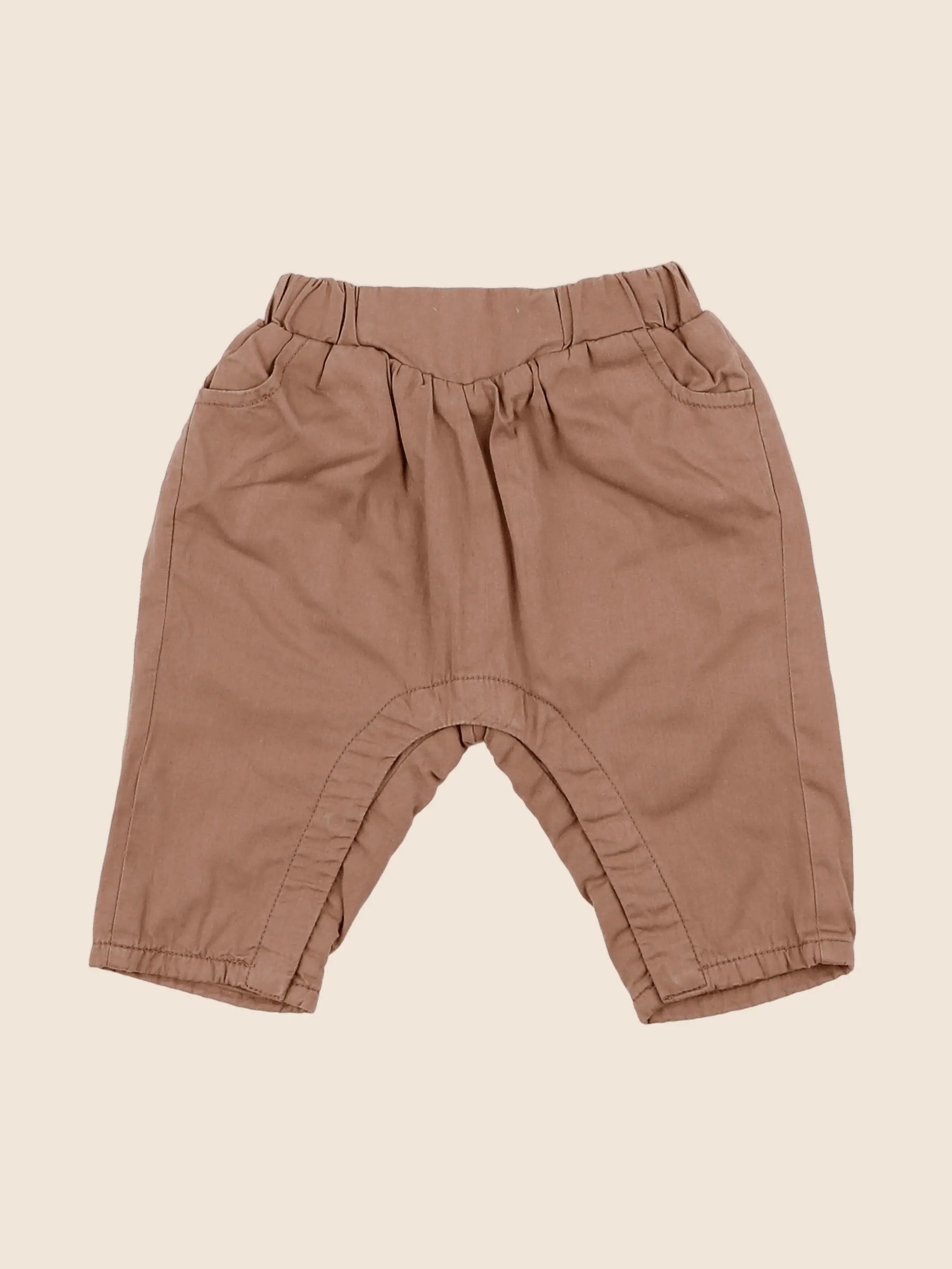 Vertbaudet - sarouel marron - 3 mois
