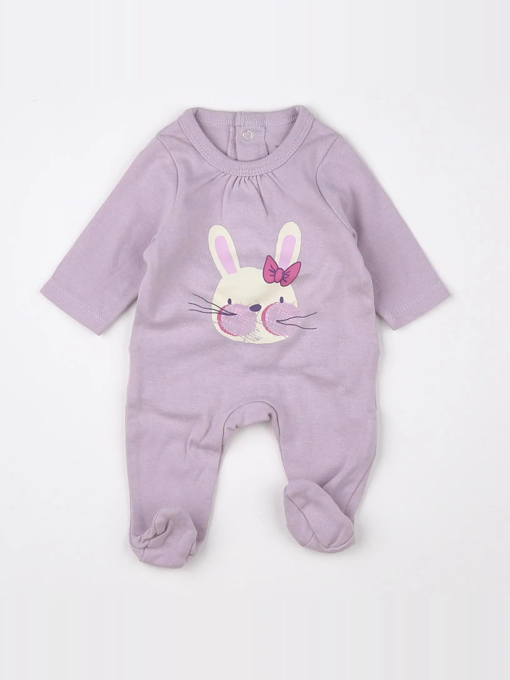 Vertbaudet - pyjama coton violet - 0 mois
