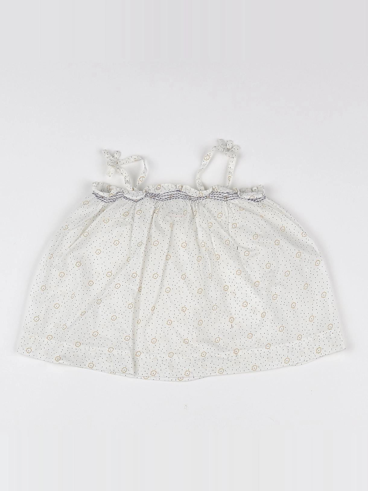 Cyrillus - blouse blanc, bleu - 9 mois