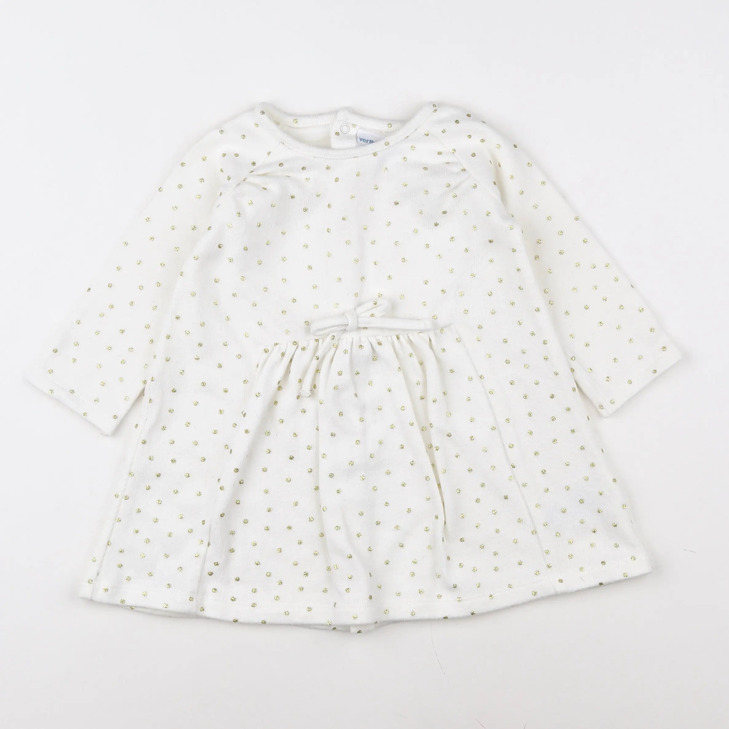 Vertbaudet - robe blanc, or - 18 mois