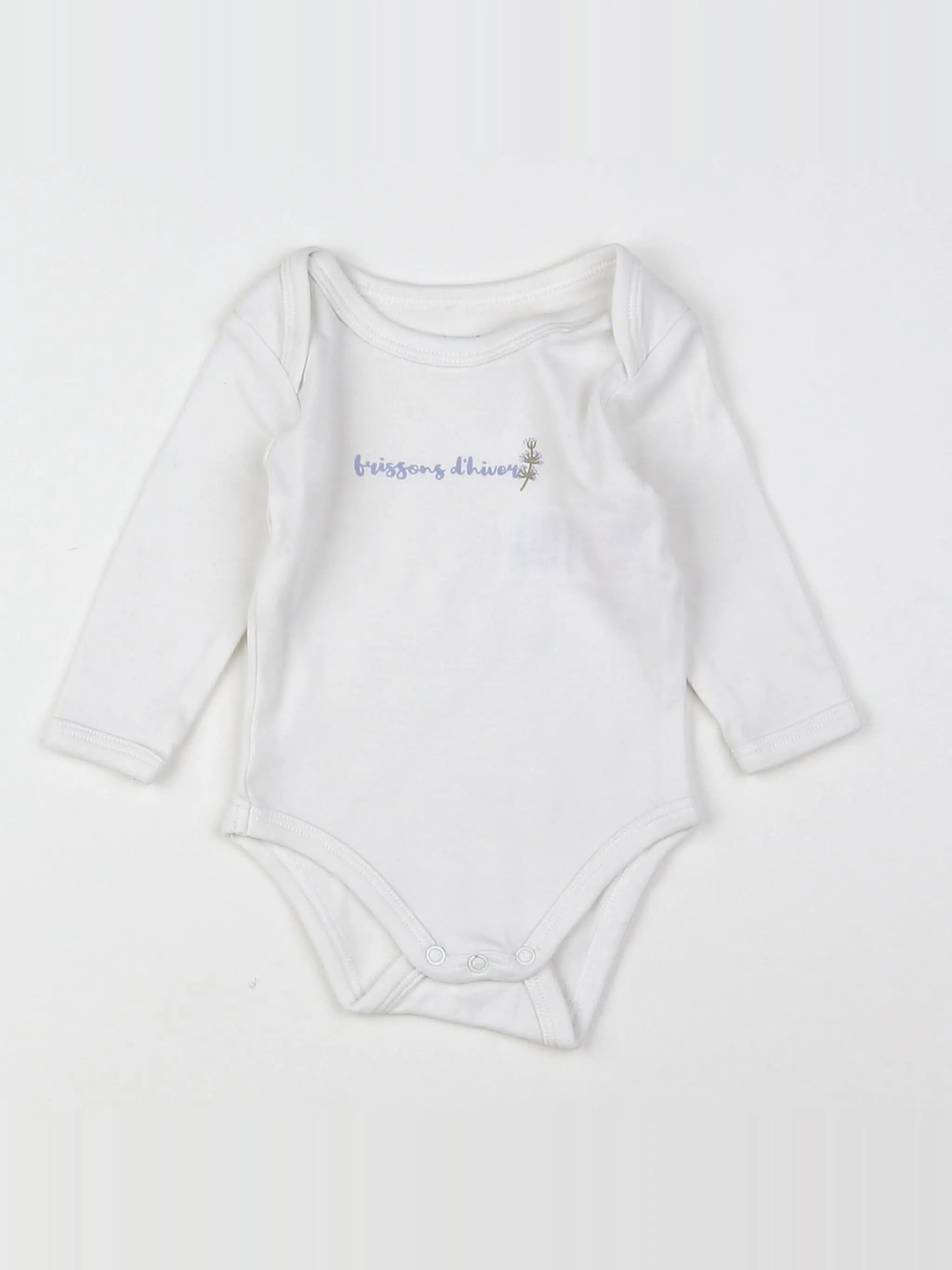 Vertbaudet - body blanc, rose - 3 mois