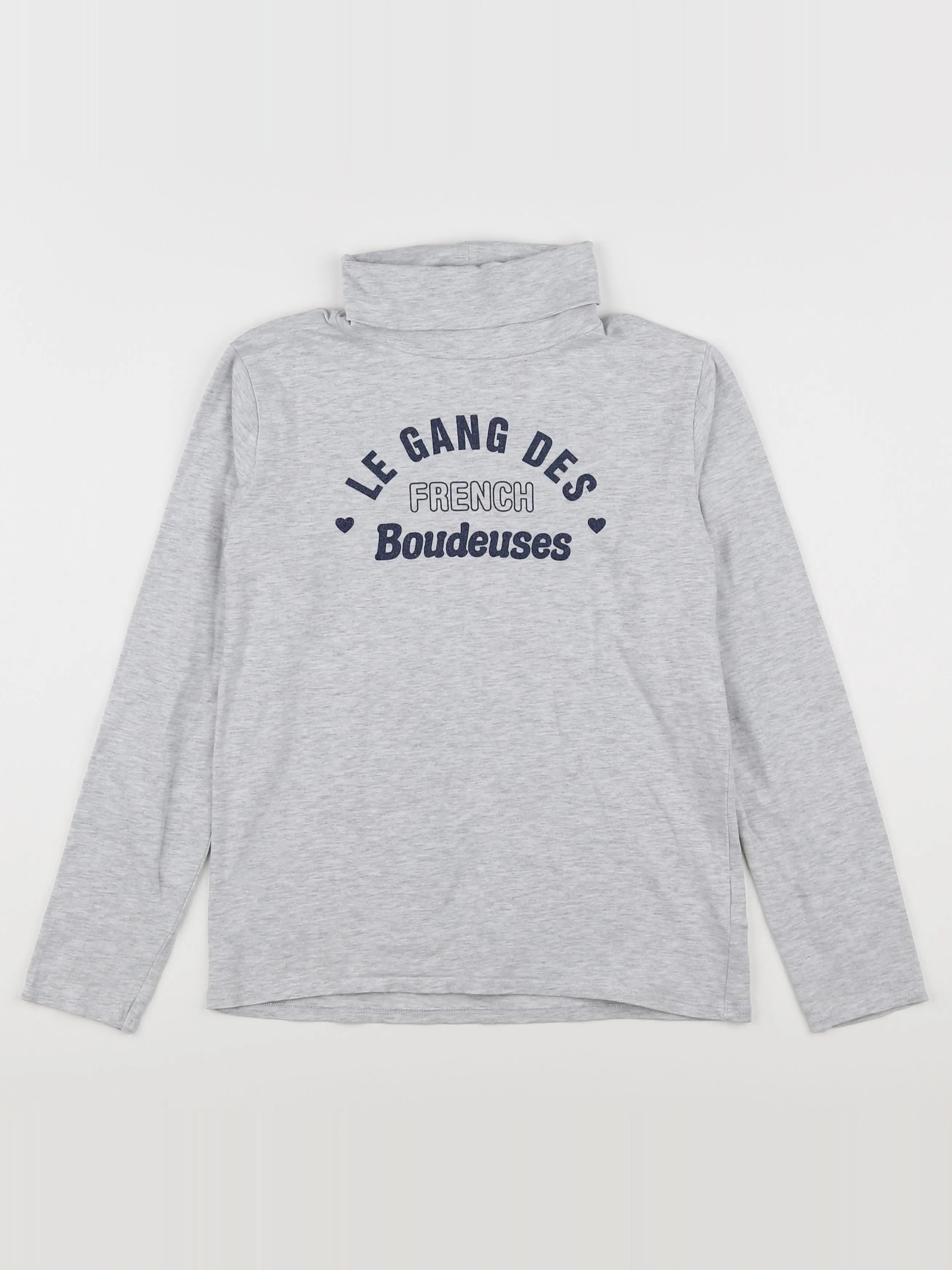 Vertbaudet - sous-pull gris - 10 ans