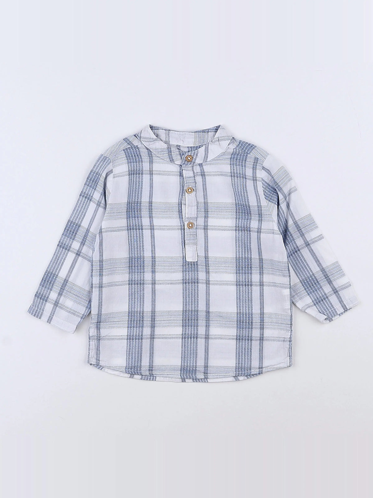 Boutchou - chemise bleu, blanc - 9 mois