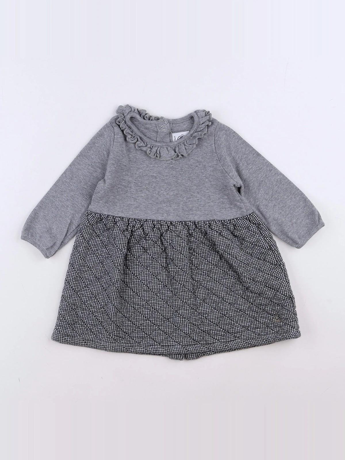 Petit Bateau - robe gris - 12 mois