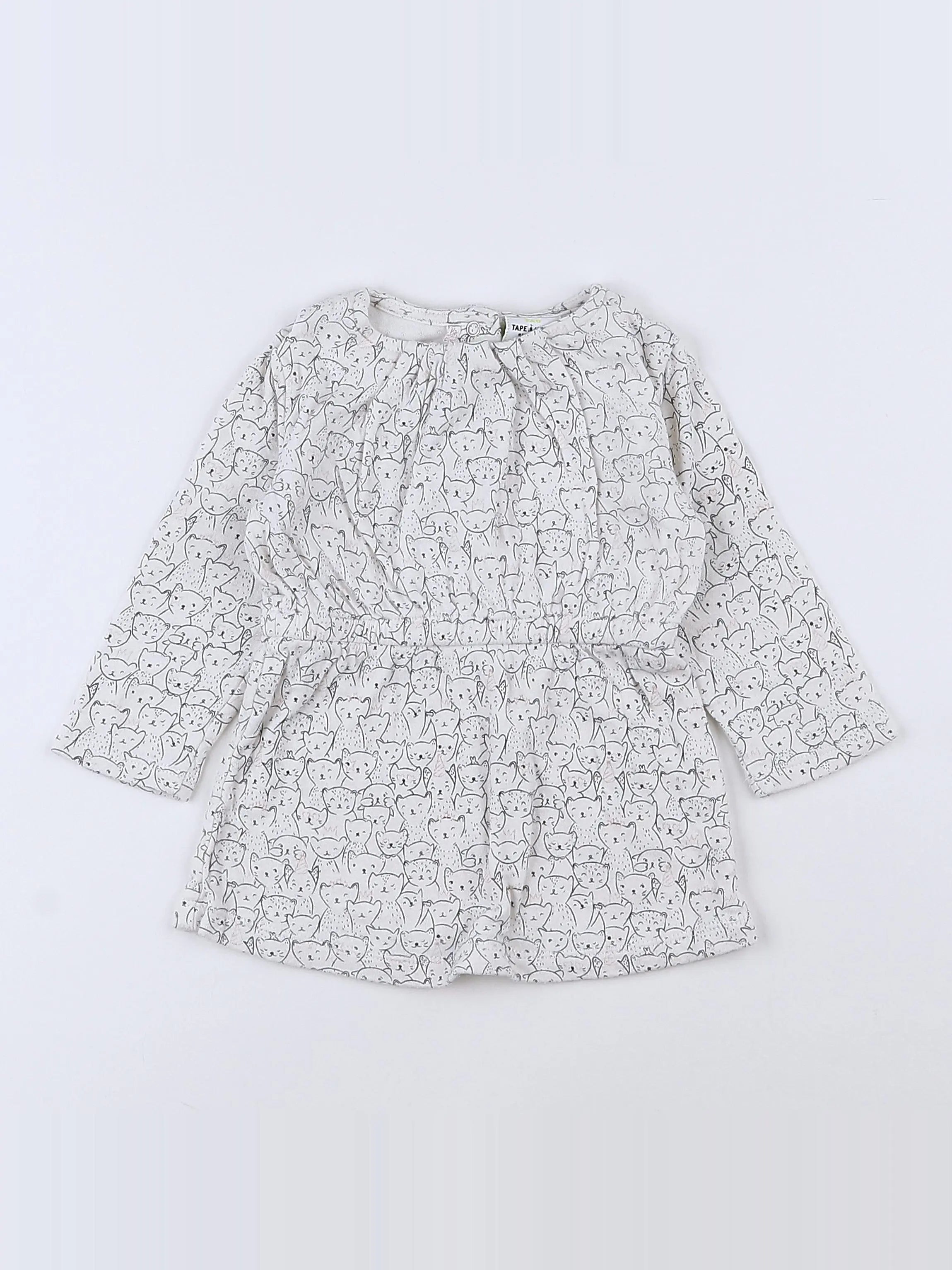 Tape à l'oeil - robe blanc, gris - 9 mois