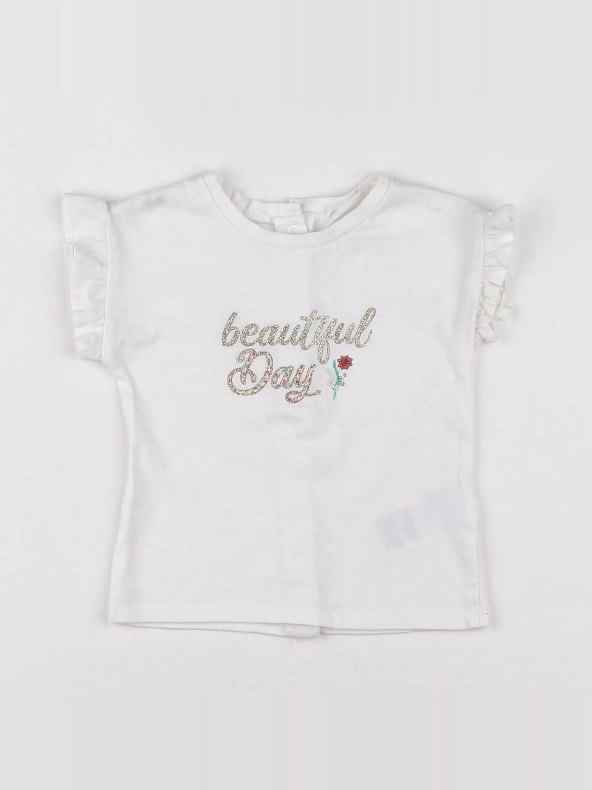 Vertbaudet - tee-shirt blanc - 9 mois