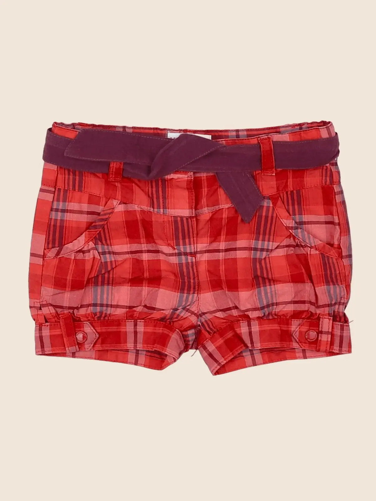 Vertbaudet - short rouge - 12 mois