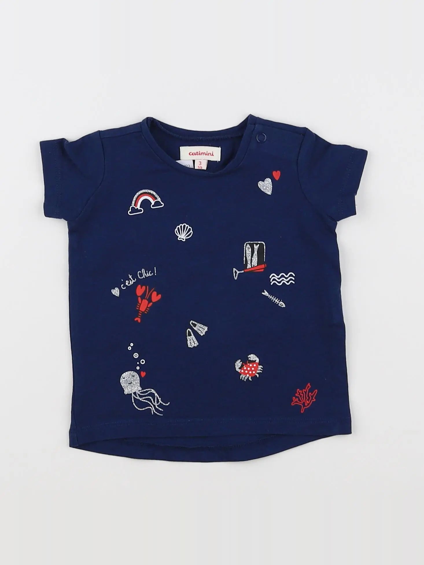 Catimini - tee-shirt bleu - 3 mois
