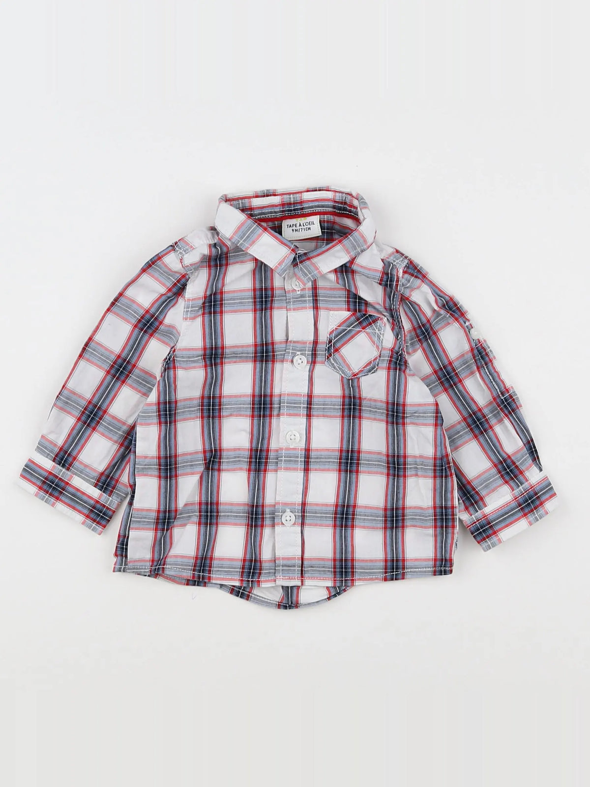Tape à l'oeil - chemise blanc, rouge - 9 mois