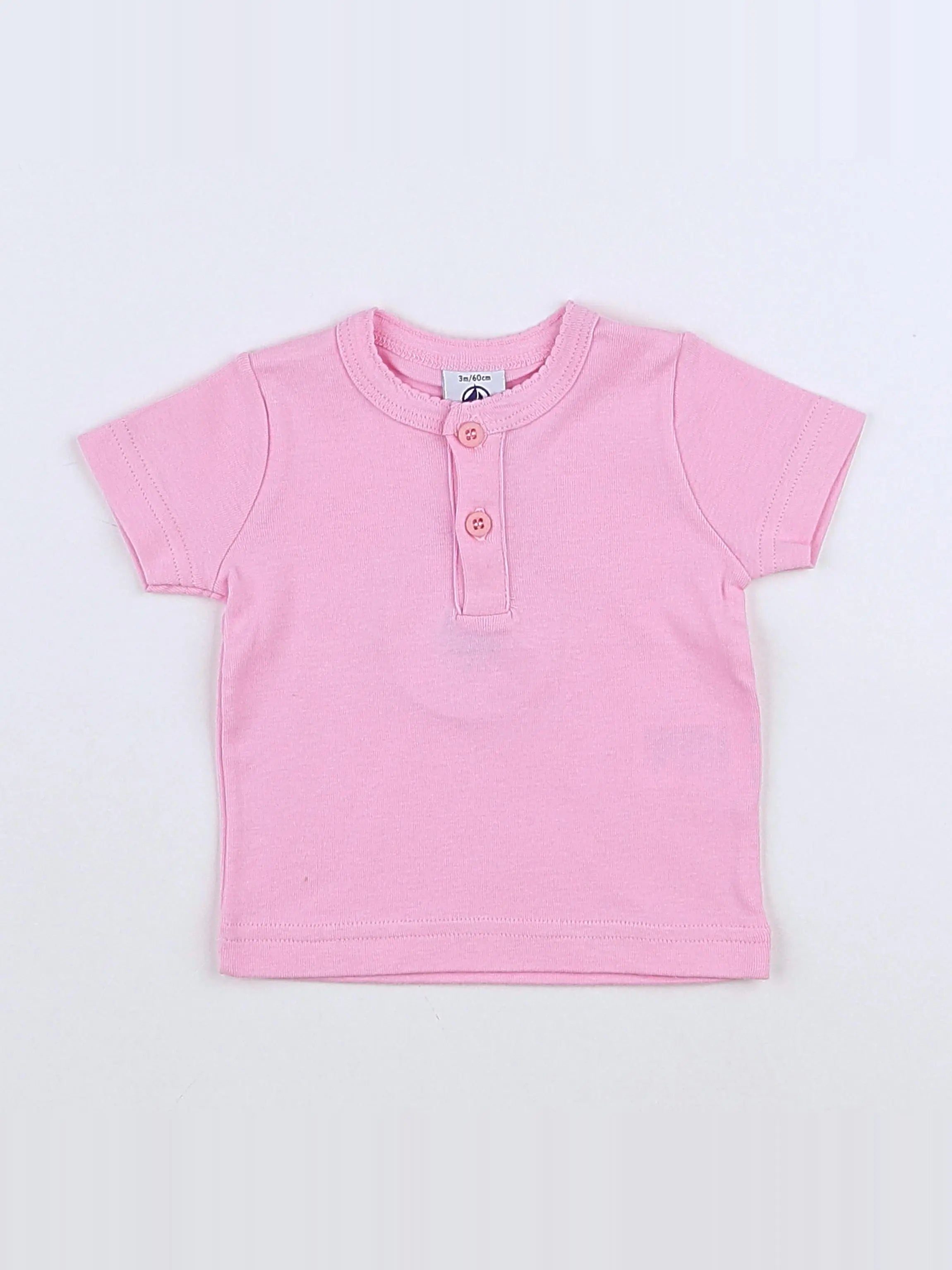 Petit Bateau - tee-shirt rose - 3 mois