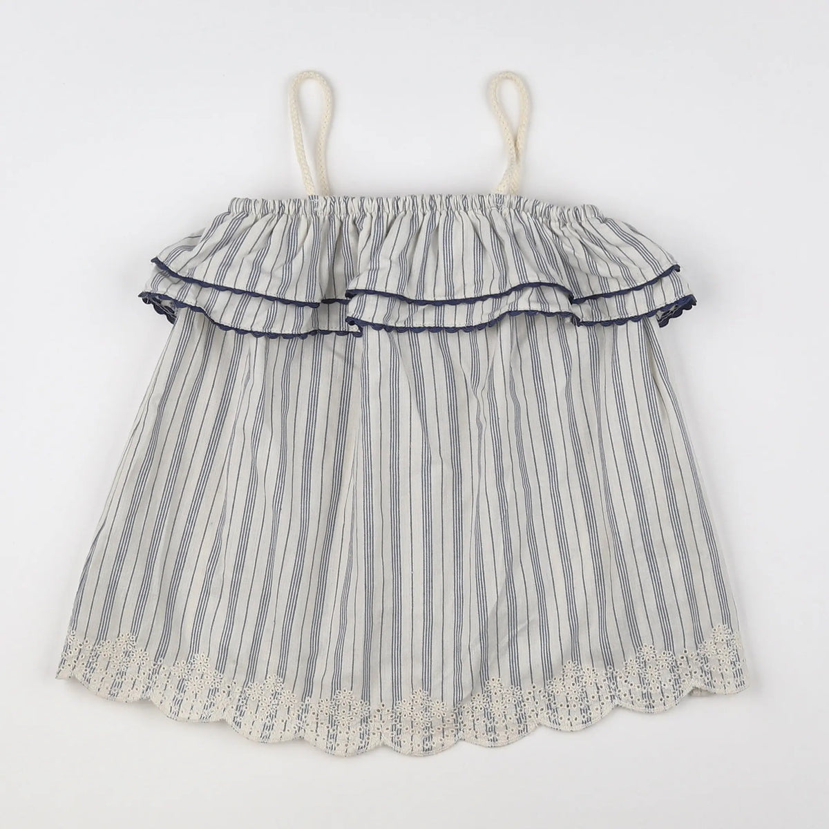 Vertbaudet - robe beige, bleu - 18 mois
