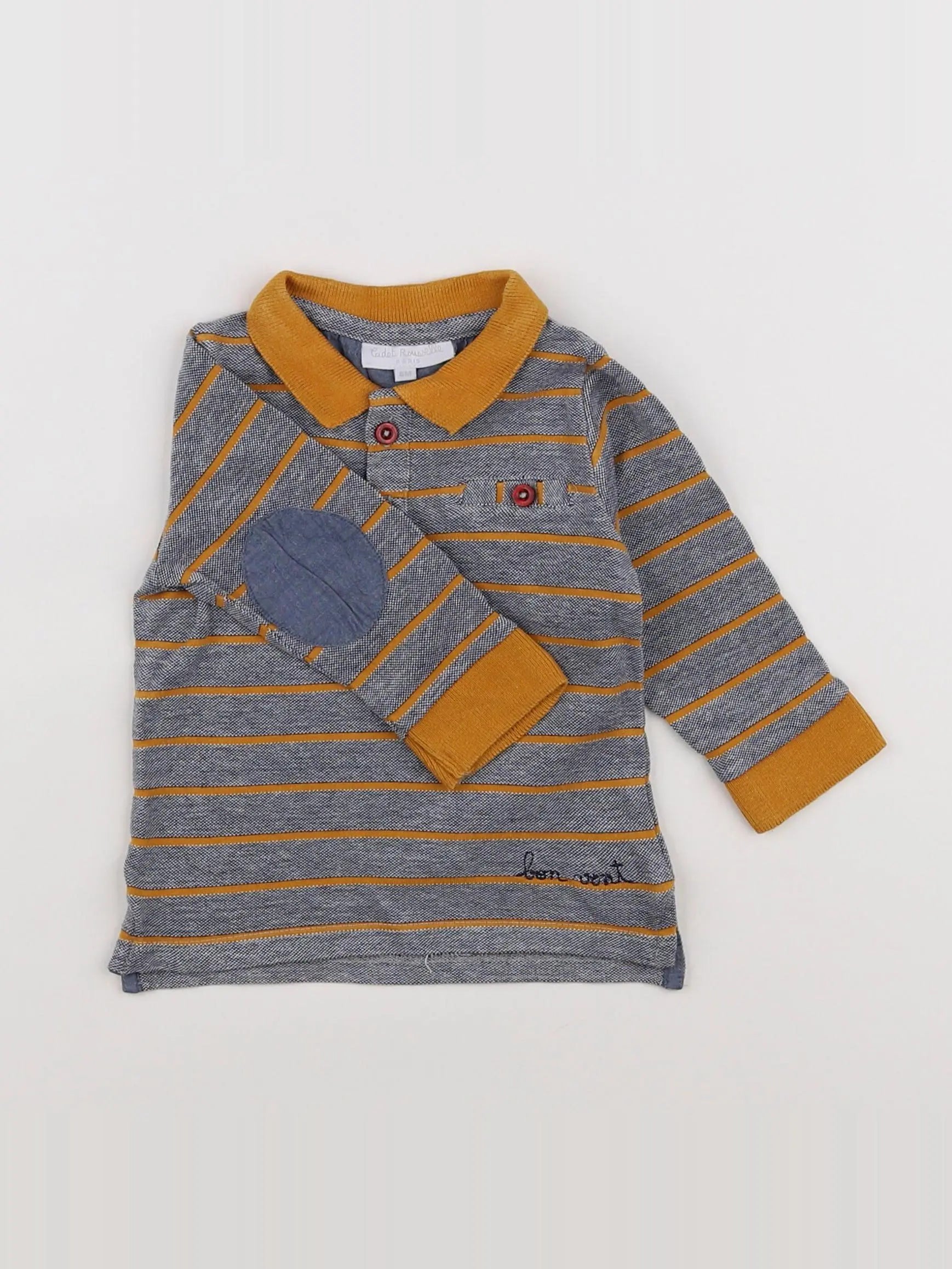 Cadet Rousselle - polo jaune, gris - 6 mois
