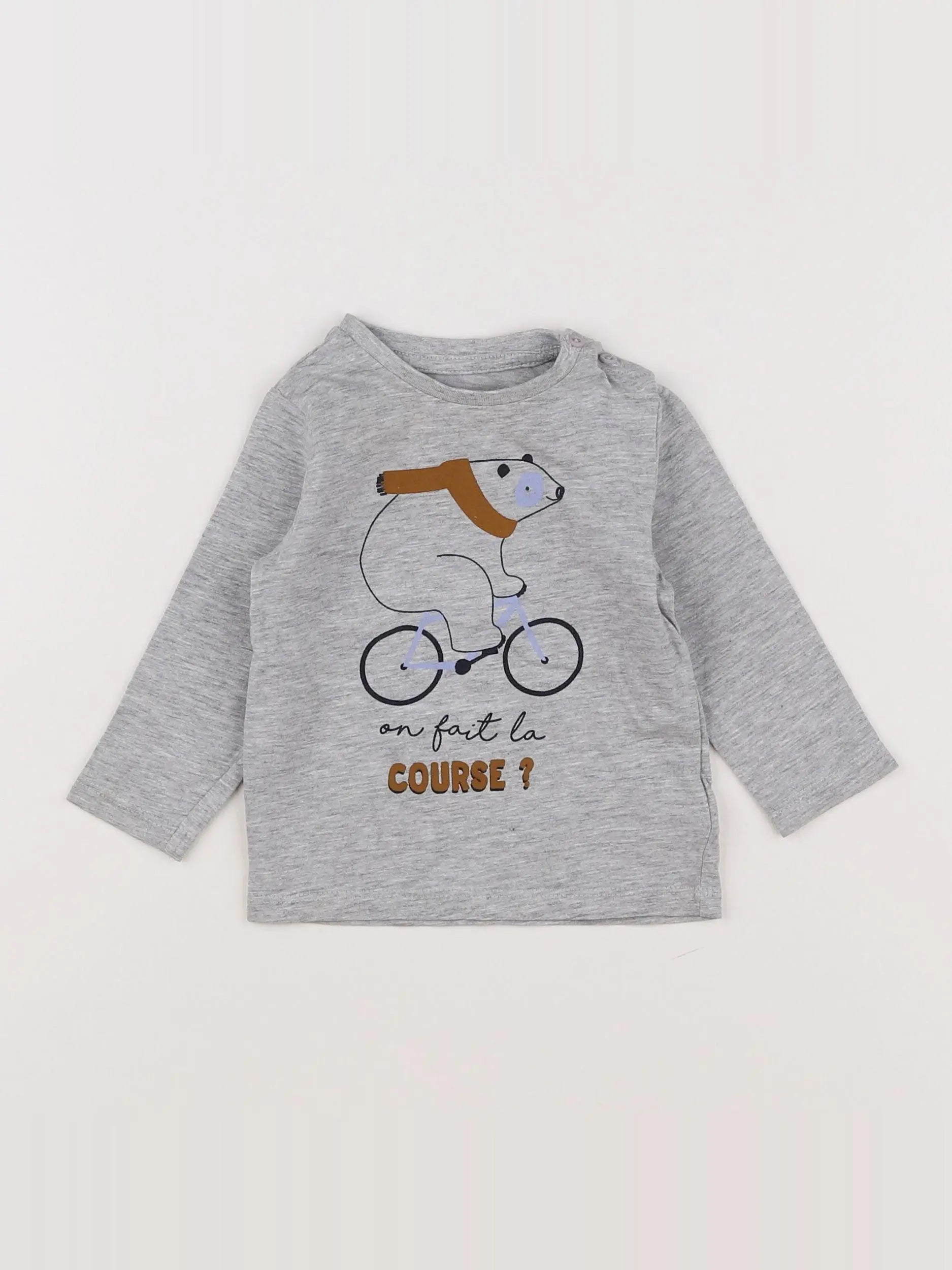 Vertbaudet - tee-shirt gris - 6 mois