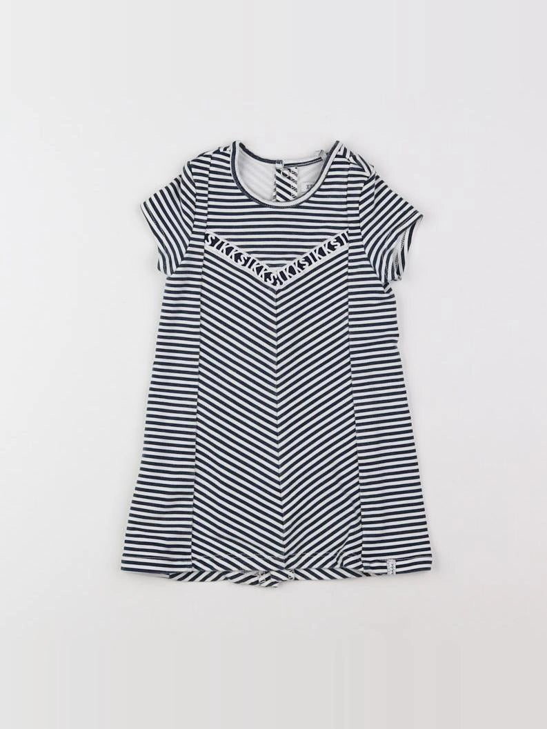 IKKS - robe blanc, bleu - 18 mois