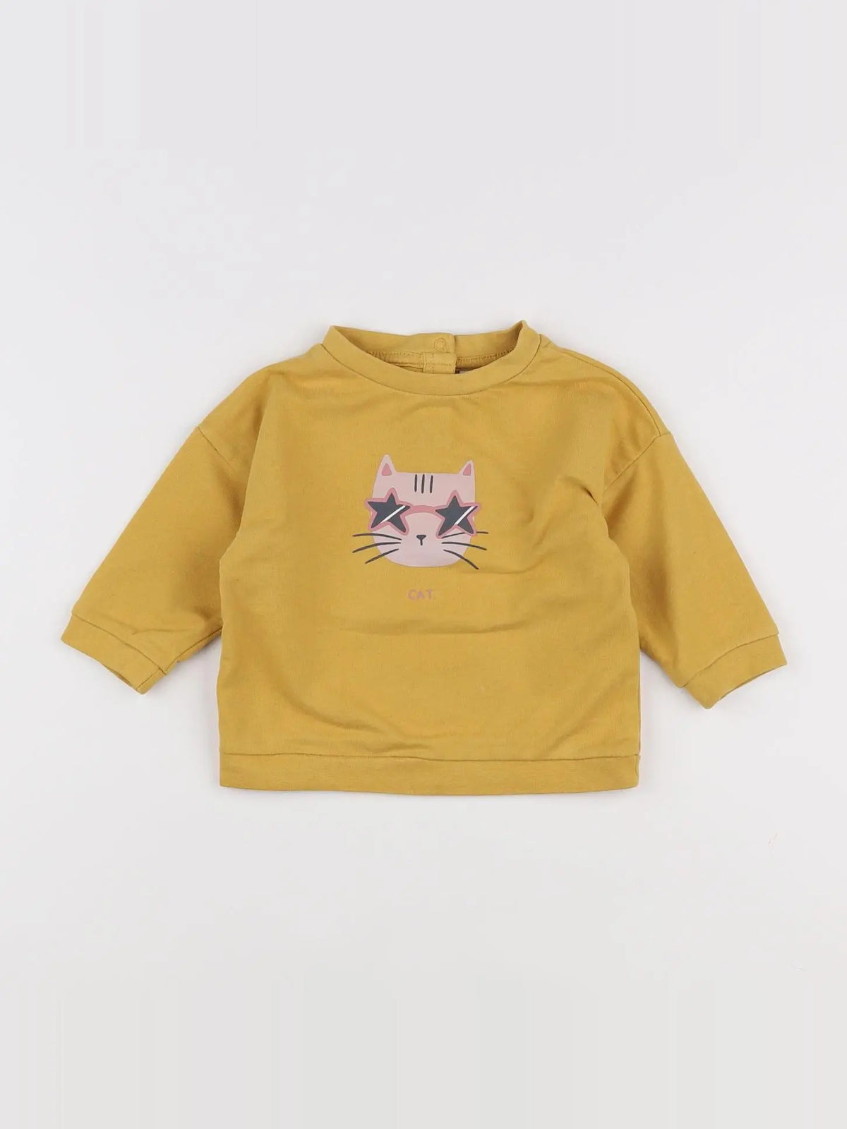Vertbaudet - sweat jaune - 9 mois