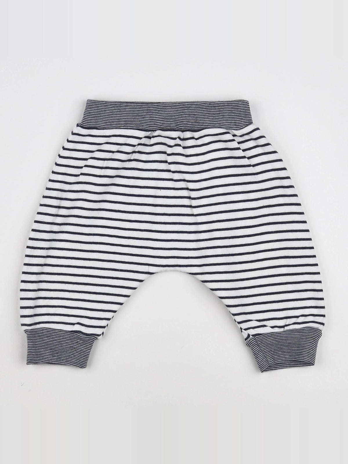 Petit Bateau - sarouel blanc, bleu - 6 mois