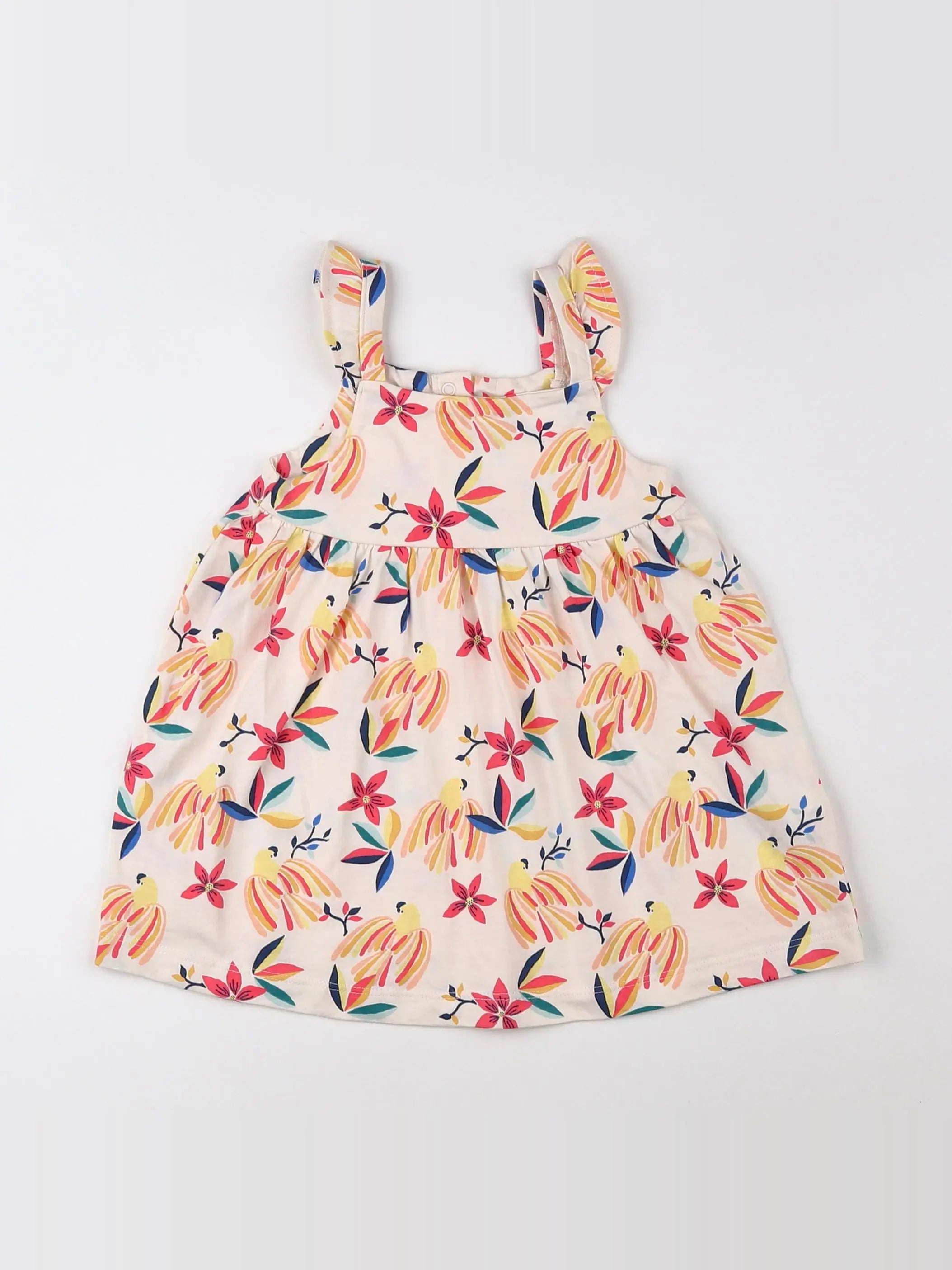 Tape à l'oeil - robe coton beige, multicolore - 12 mois