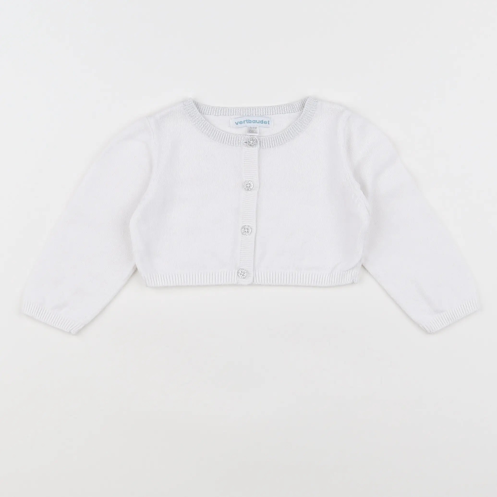 Vertbaudet - gilet blanc - 12 mois