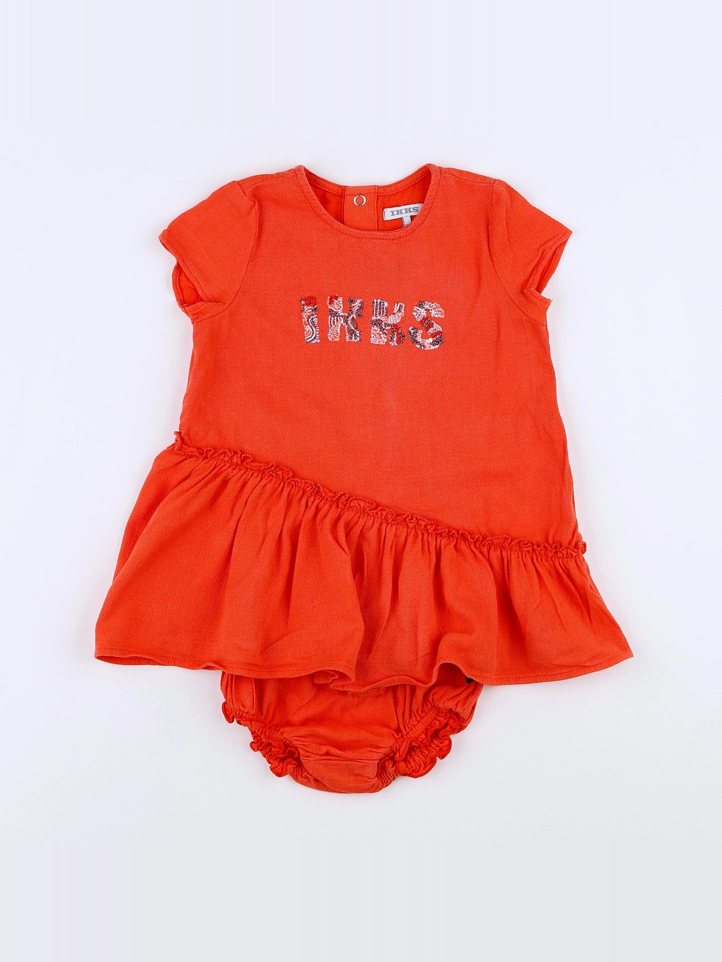 IKKS - robe orange - 12 mois