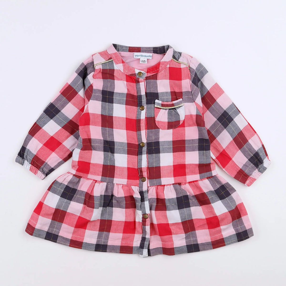 Vertbaudet - robe rose - 12 mois