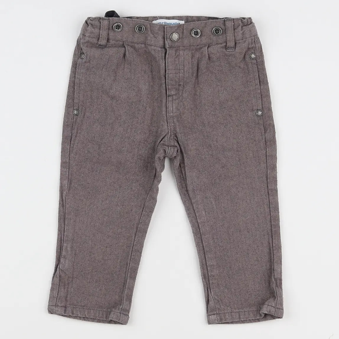 Vertbaudet - pantalon taupe - 12 mois