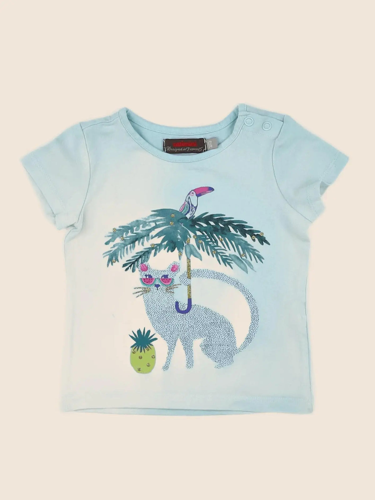 Catimini - tee-shirt bleu - 12 mois