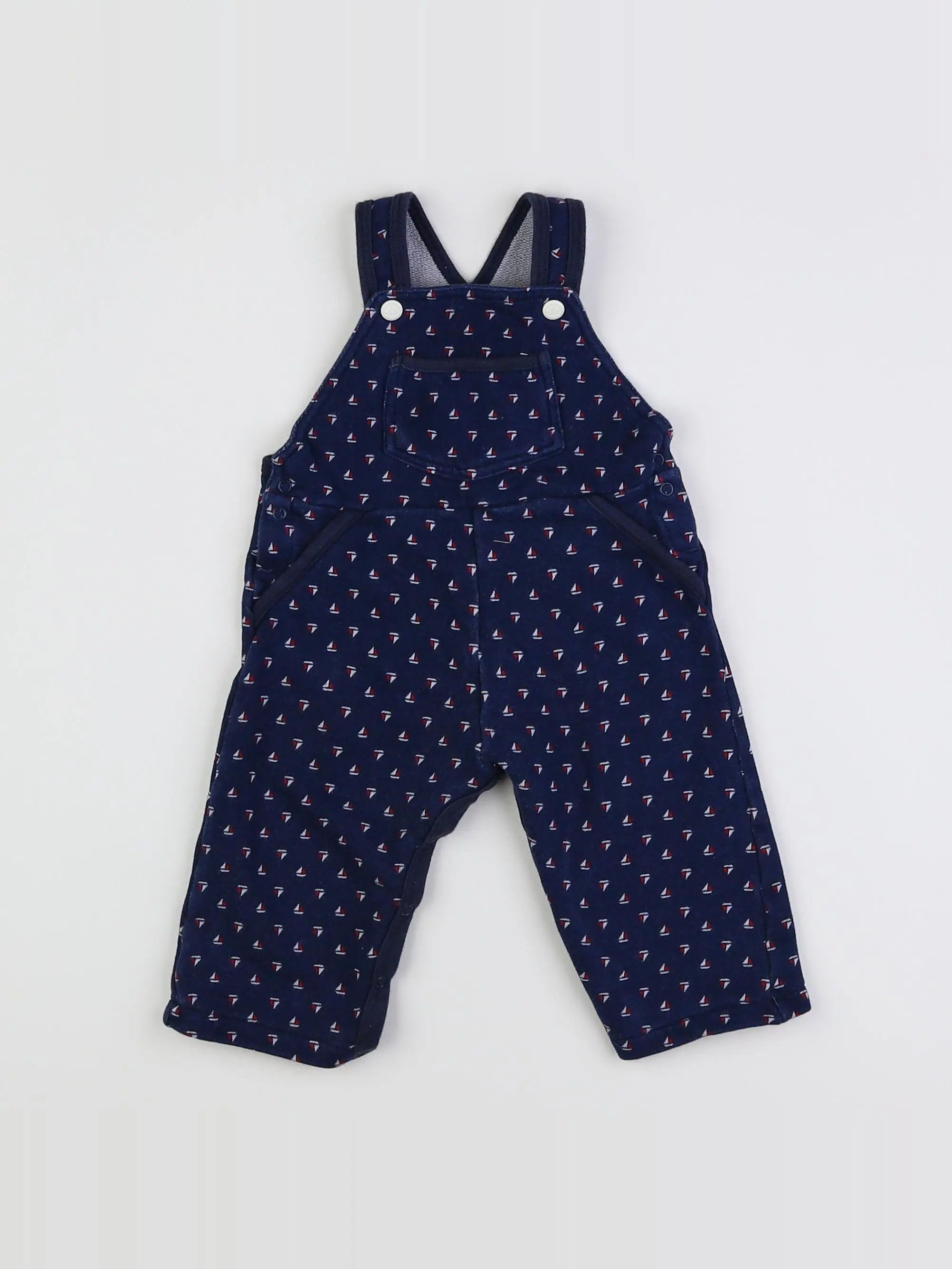 Petit Bateau - salopette bleu - 12 mois