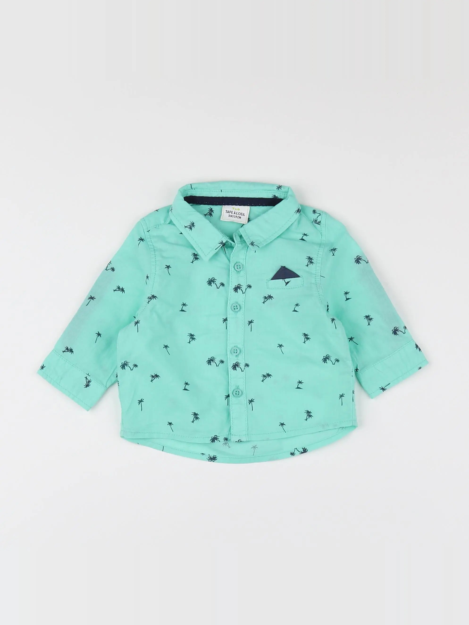Tape à l'oeil - chemise vert - 3 mois