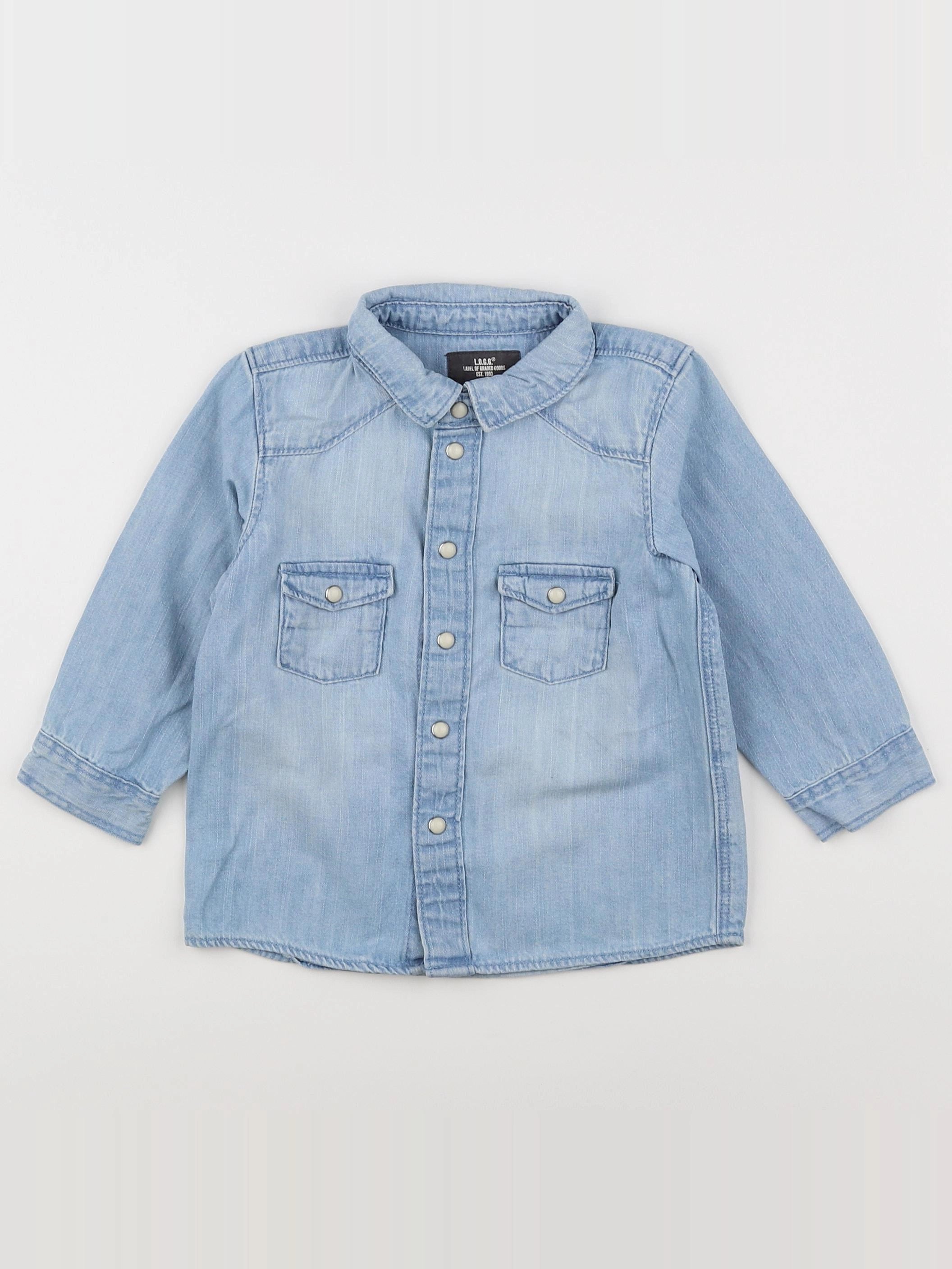 H&M - chemise bleu - 9/12 mois