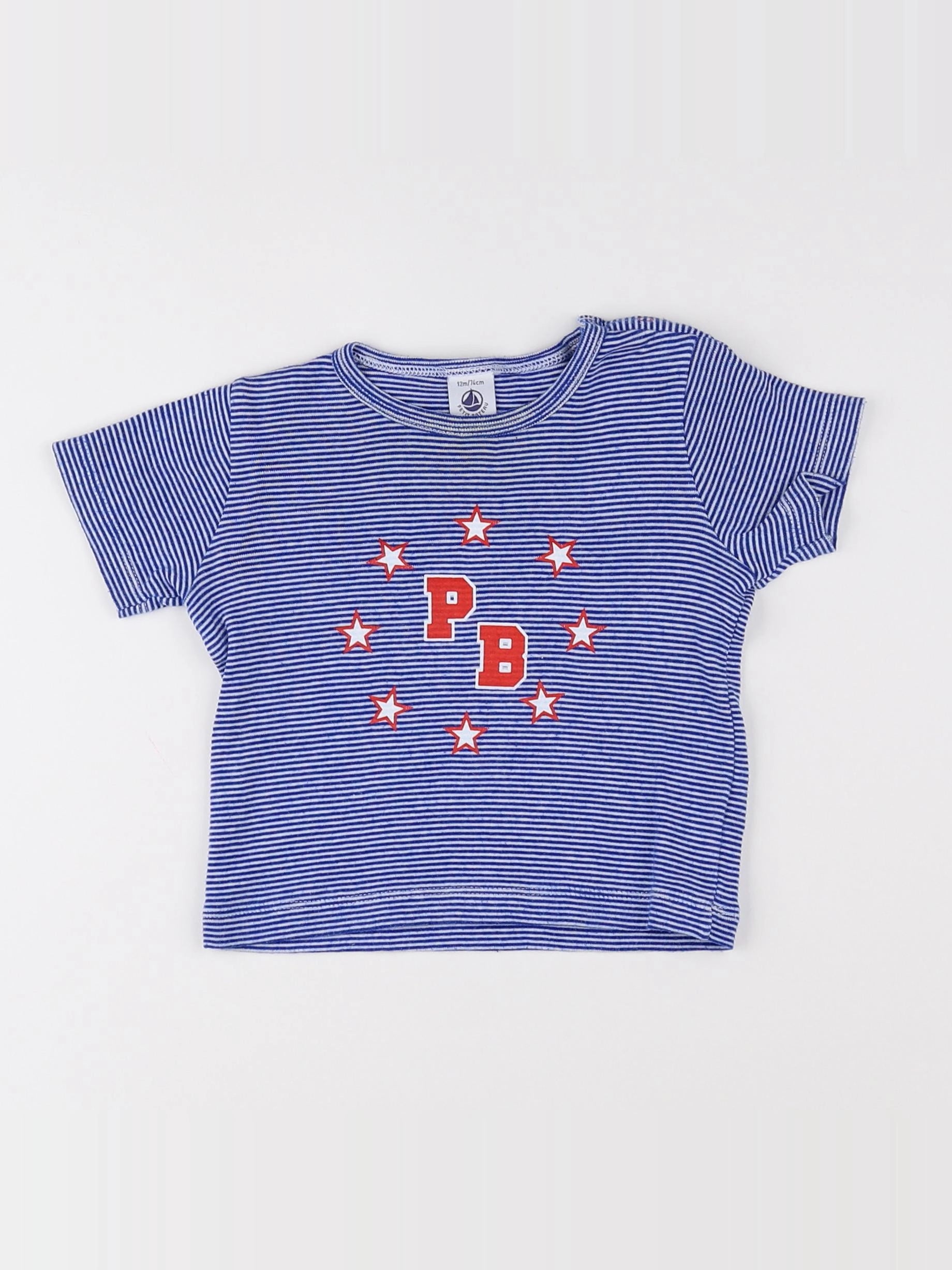 Petit Bateau - maillot de corps bleu - 12 mois