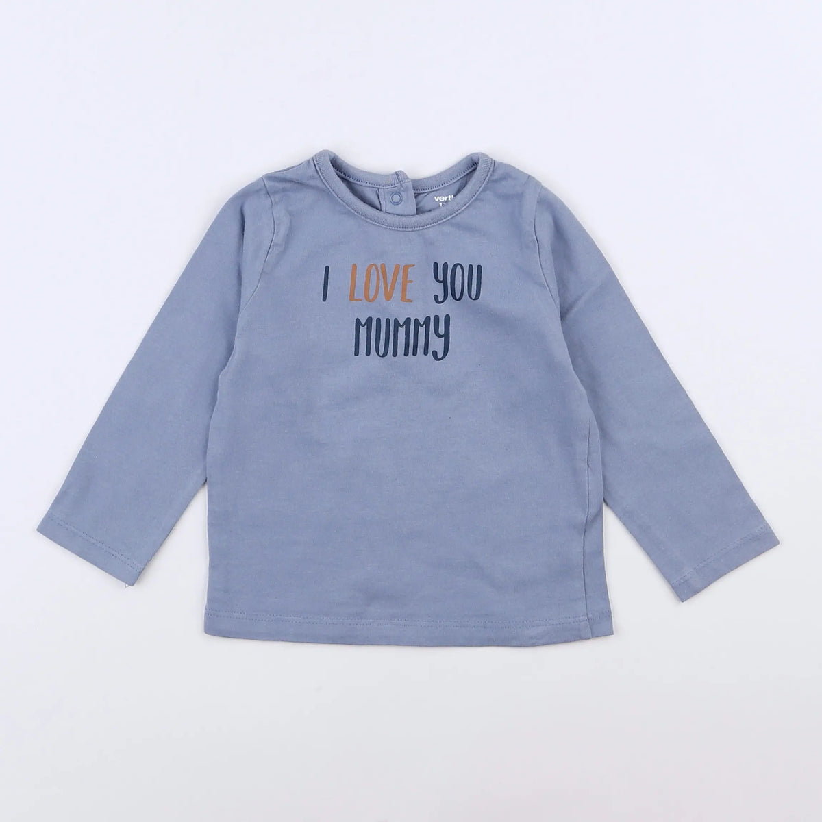 Vertbaudet - tee-shirt bleu - 12 mois