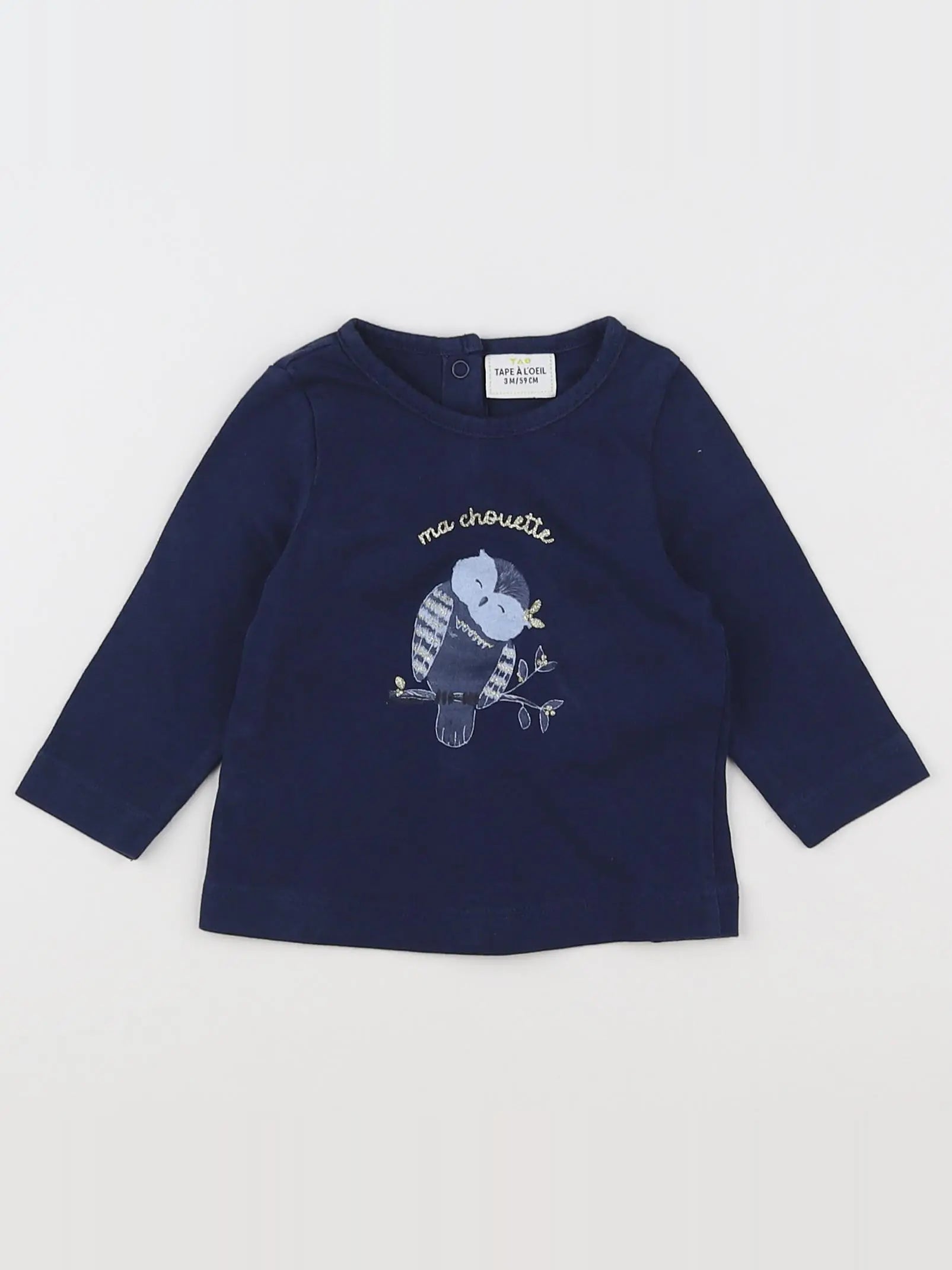 Tape à l'oeil - tee-shirt bleu, or - 3 mois
