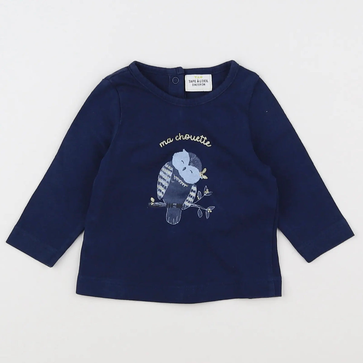 Tape à l'oeil - tee-shirt bleu, or - 3 mois