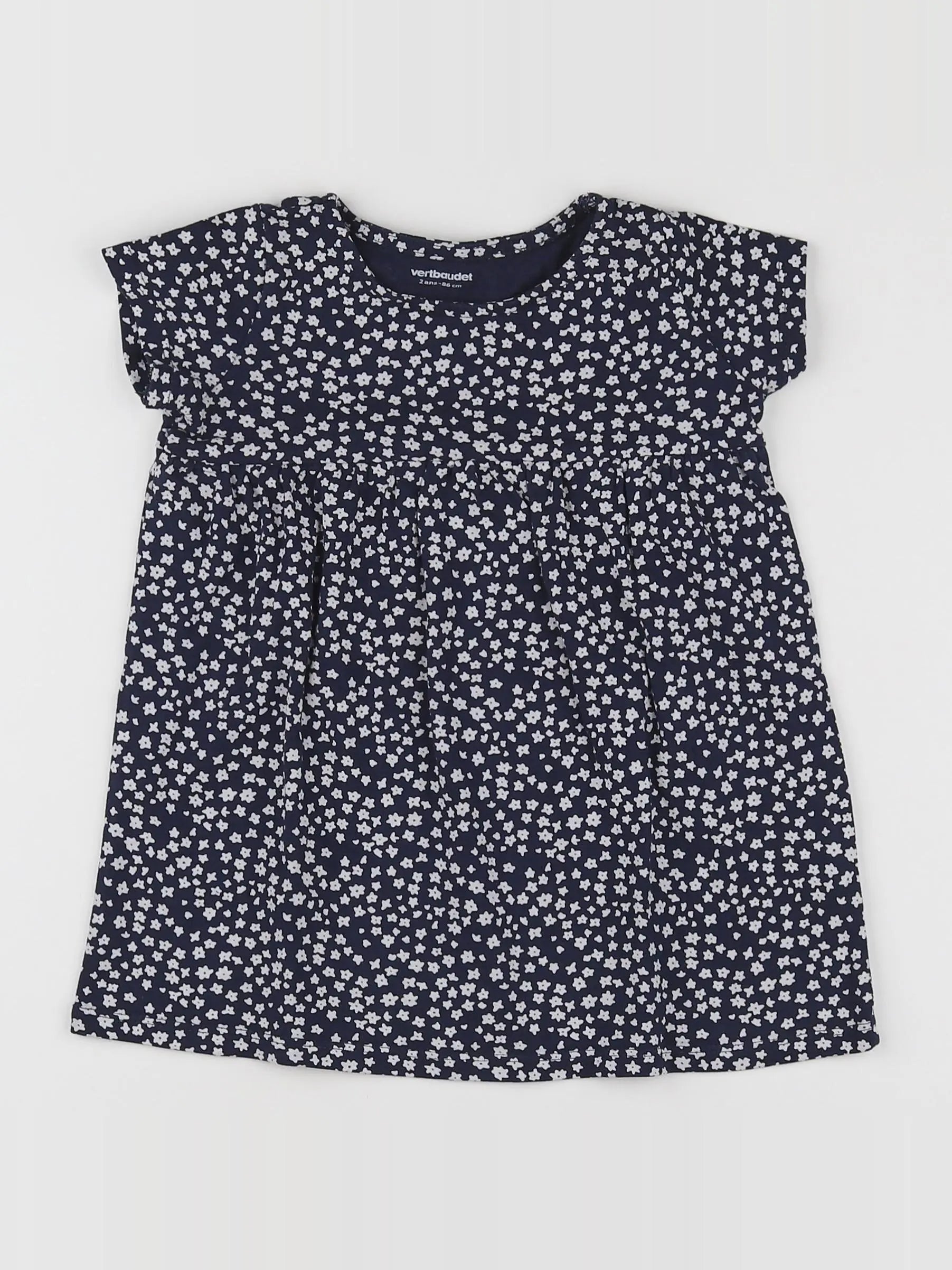 Vertbaudet - tee-shirt bleu, blanc - 2 ans