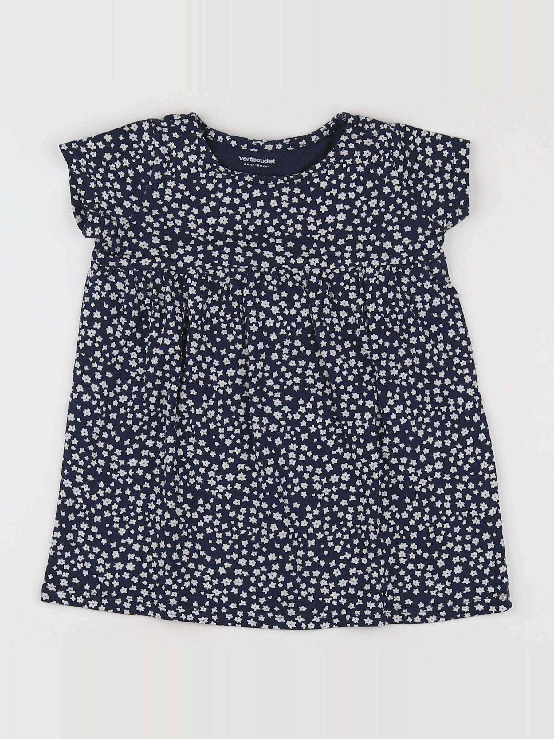 Vertbaudet - tee-shirt bleu, blanc - 2 ans