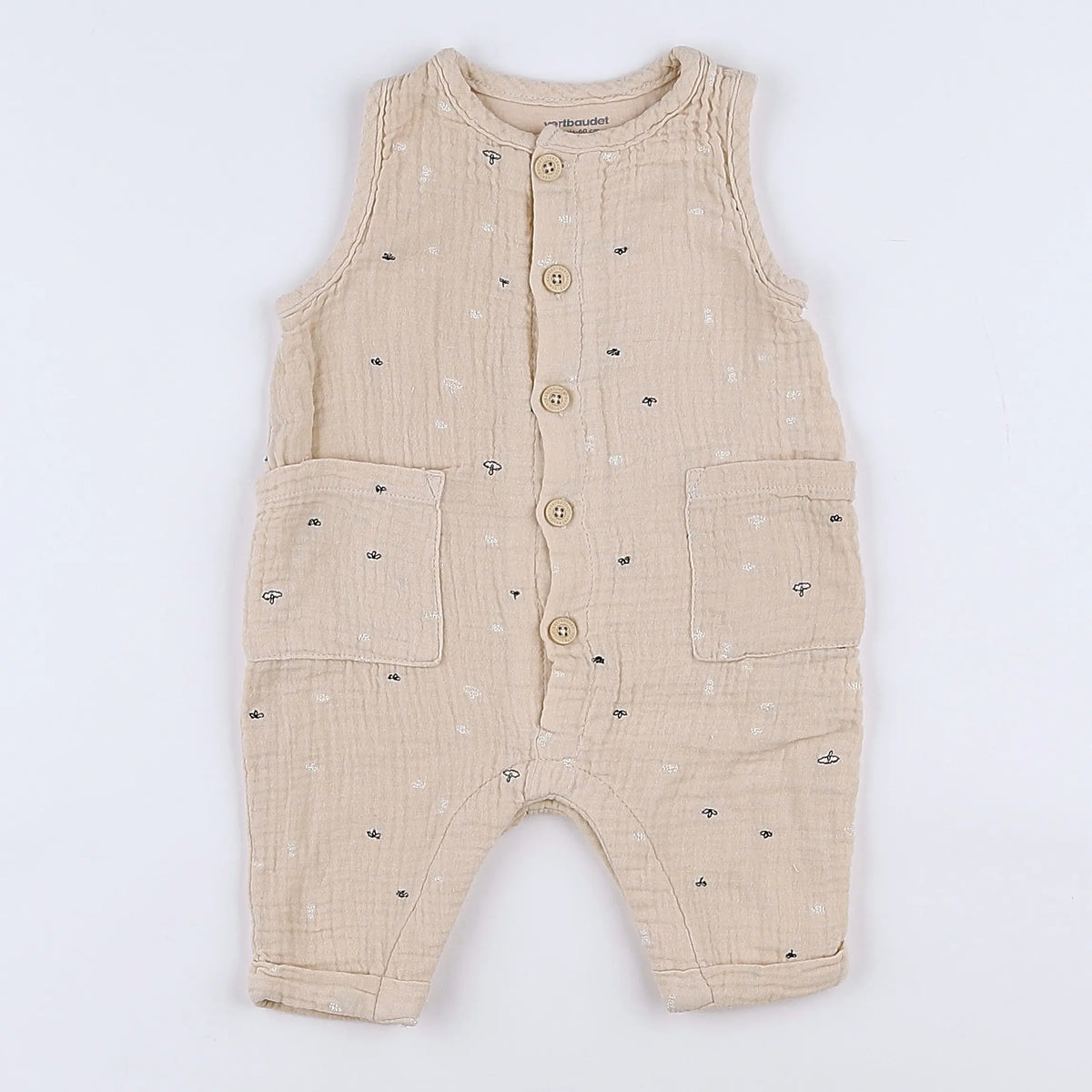 Vertbaudet - combinaison beige - 3 mois