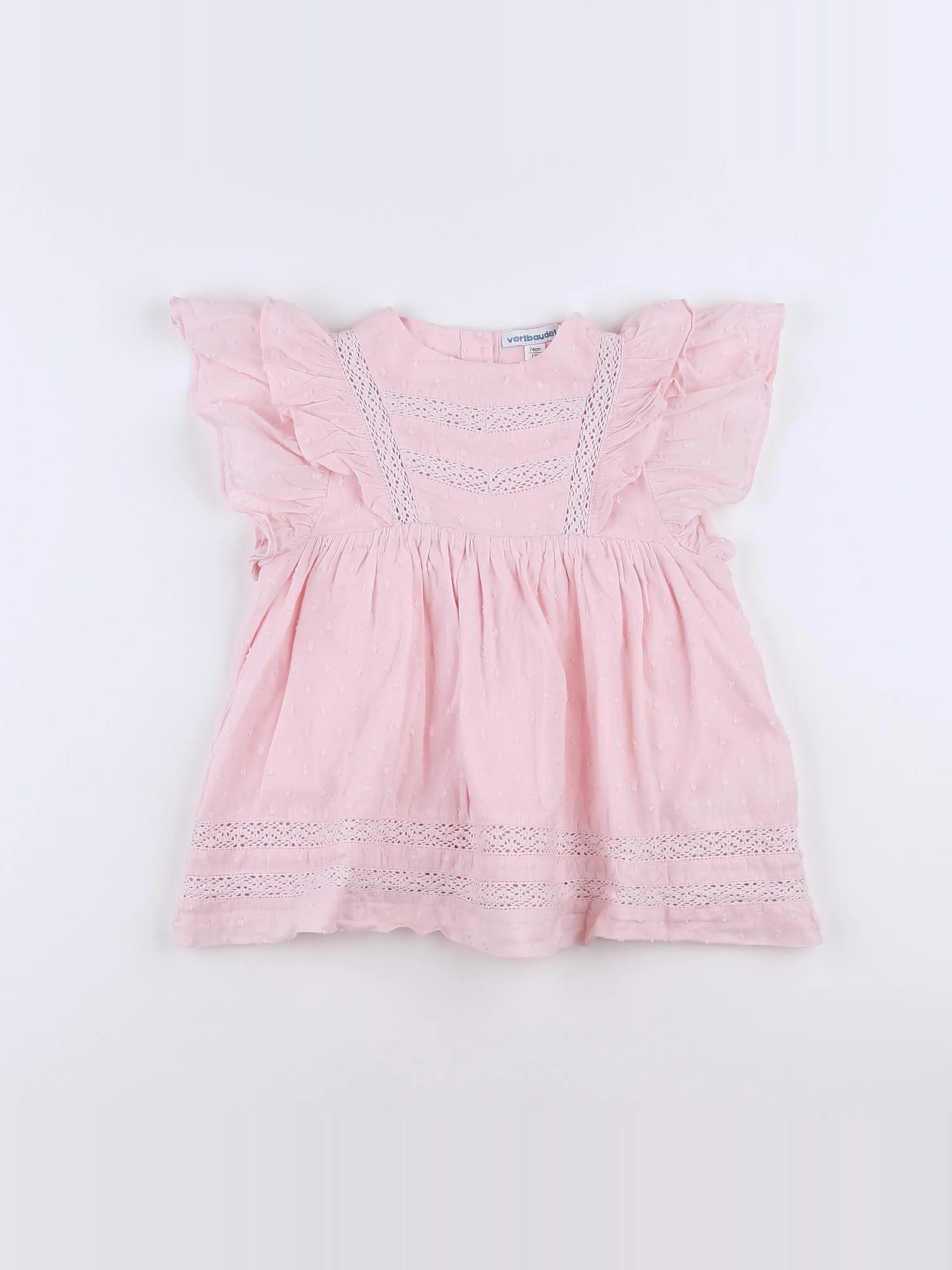 Vertbaudet - robe rose - 12 mois