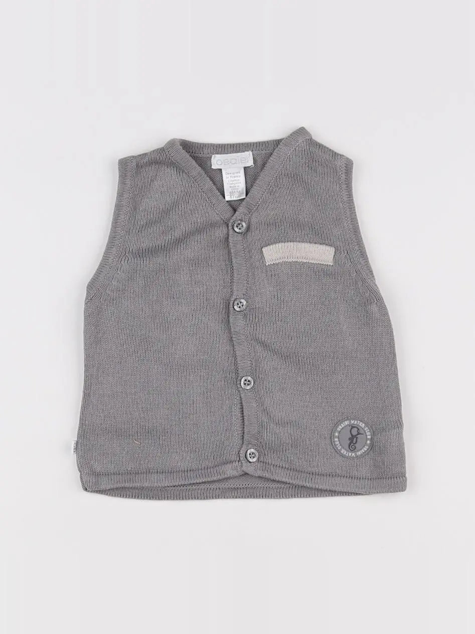 La Redoute - gilet gris - 6 mois