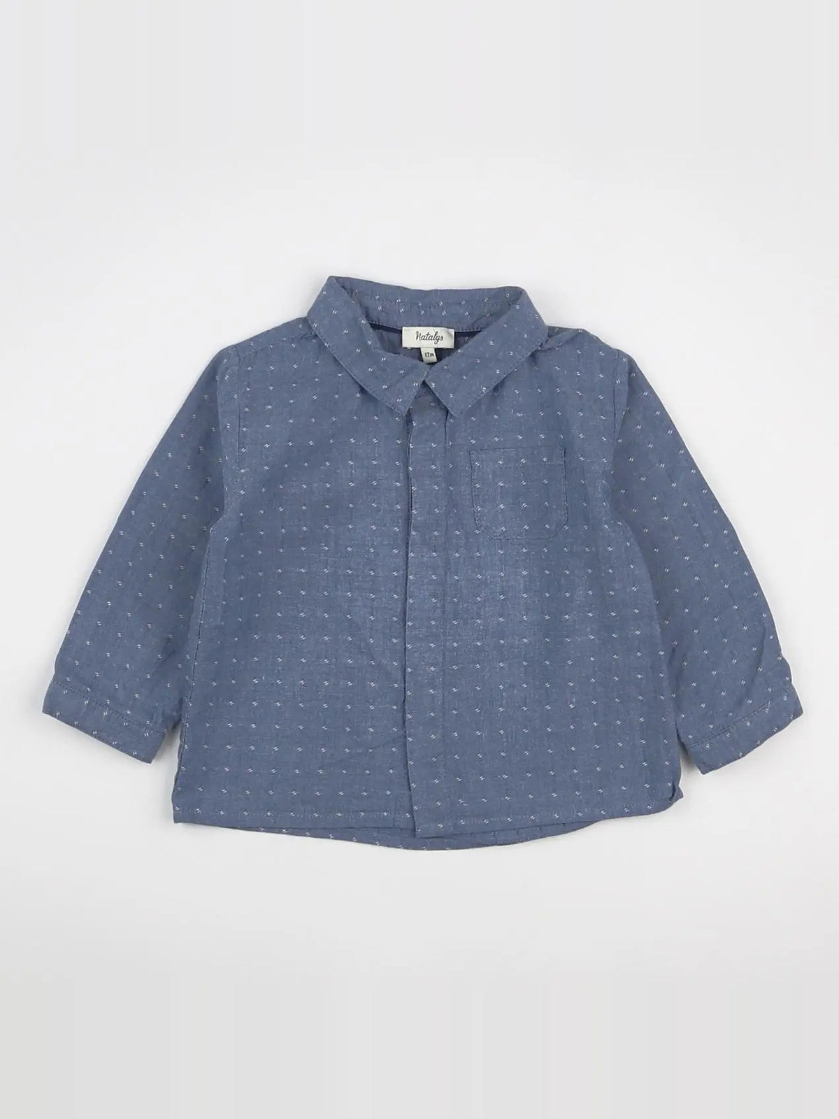 Natalys - chemise bleu - 12 mois