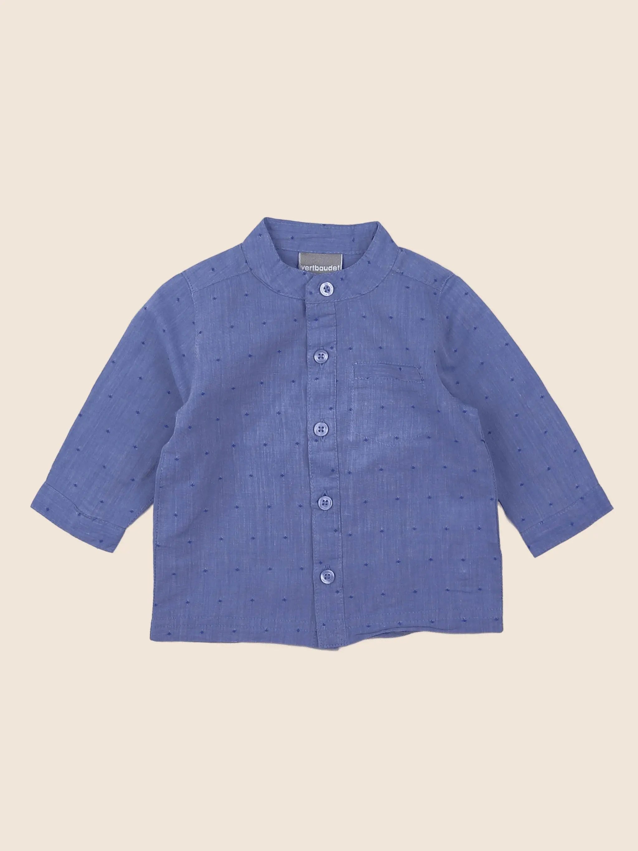 Vertbaudet - chemise bleu - 3 mois