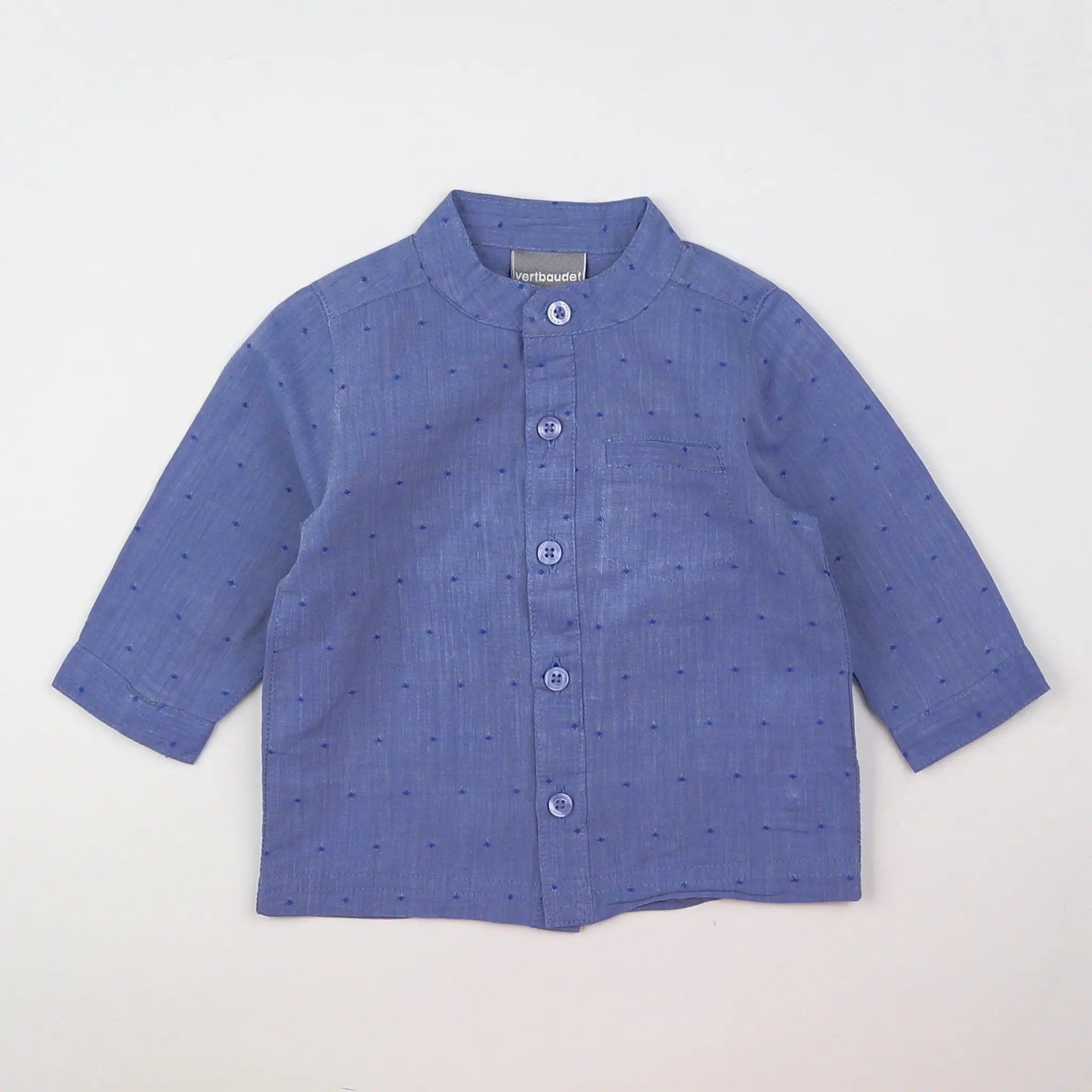 Vertbaudet - chemise bleu - 3 mois