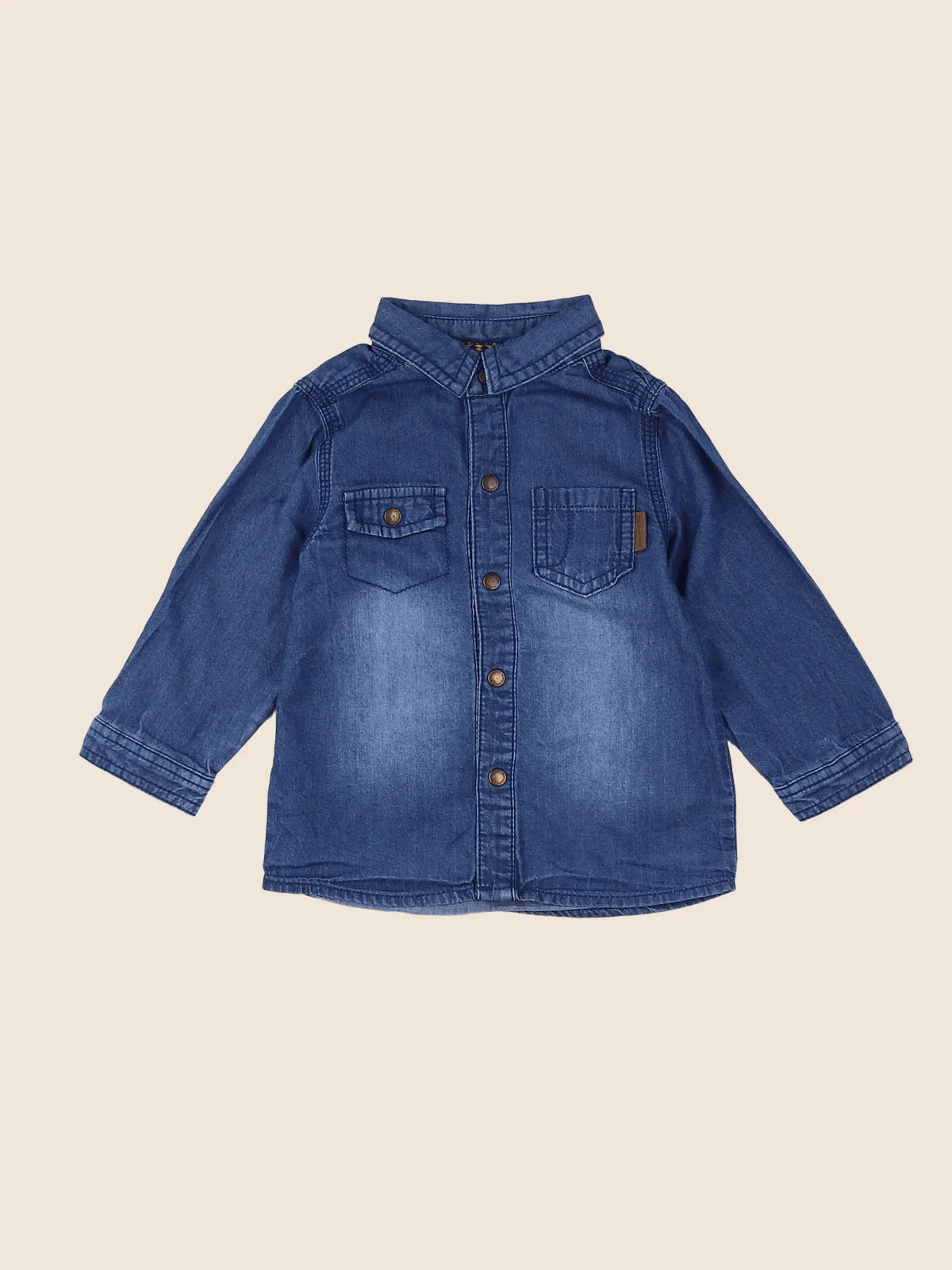 Vertbaudet - chemise bleu - 12 mois