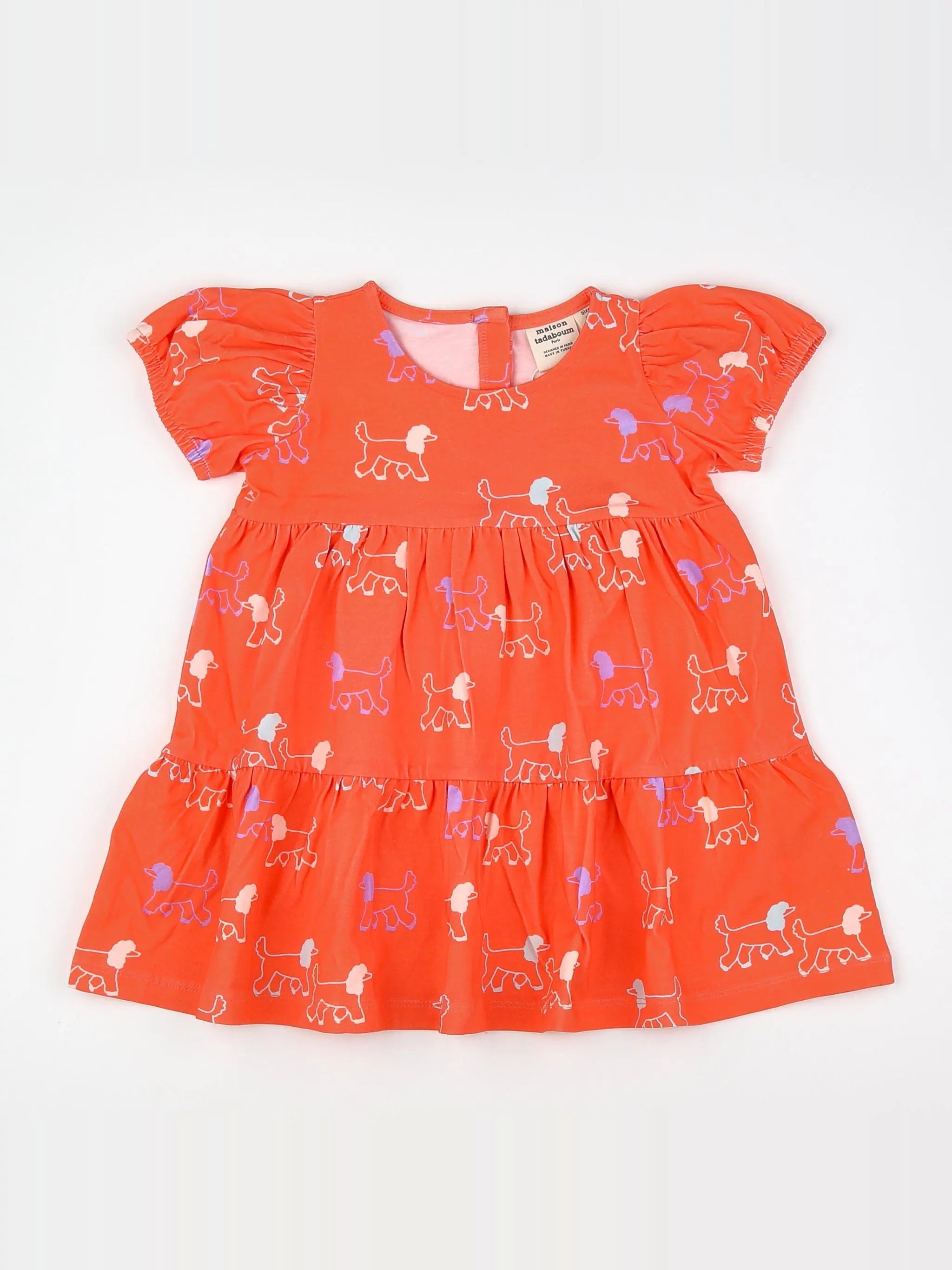 Maison Tadaboum - robe orange (état neuf) - 12 mois